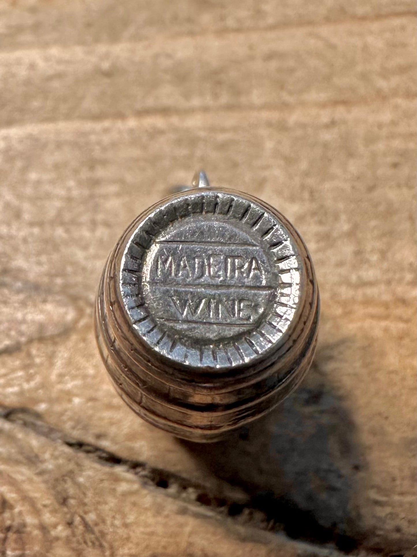 Vintage Madeira Wine Barrel 925 Silver Charm Pendant