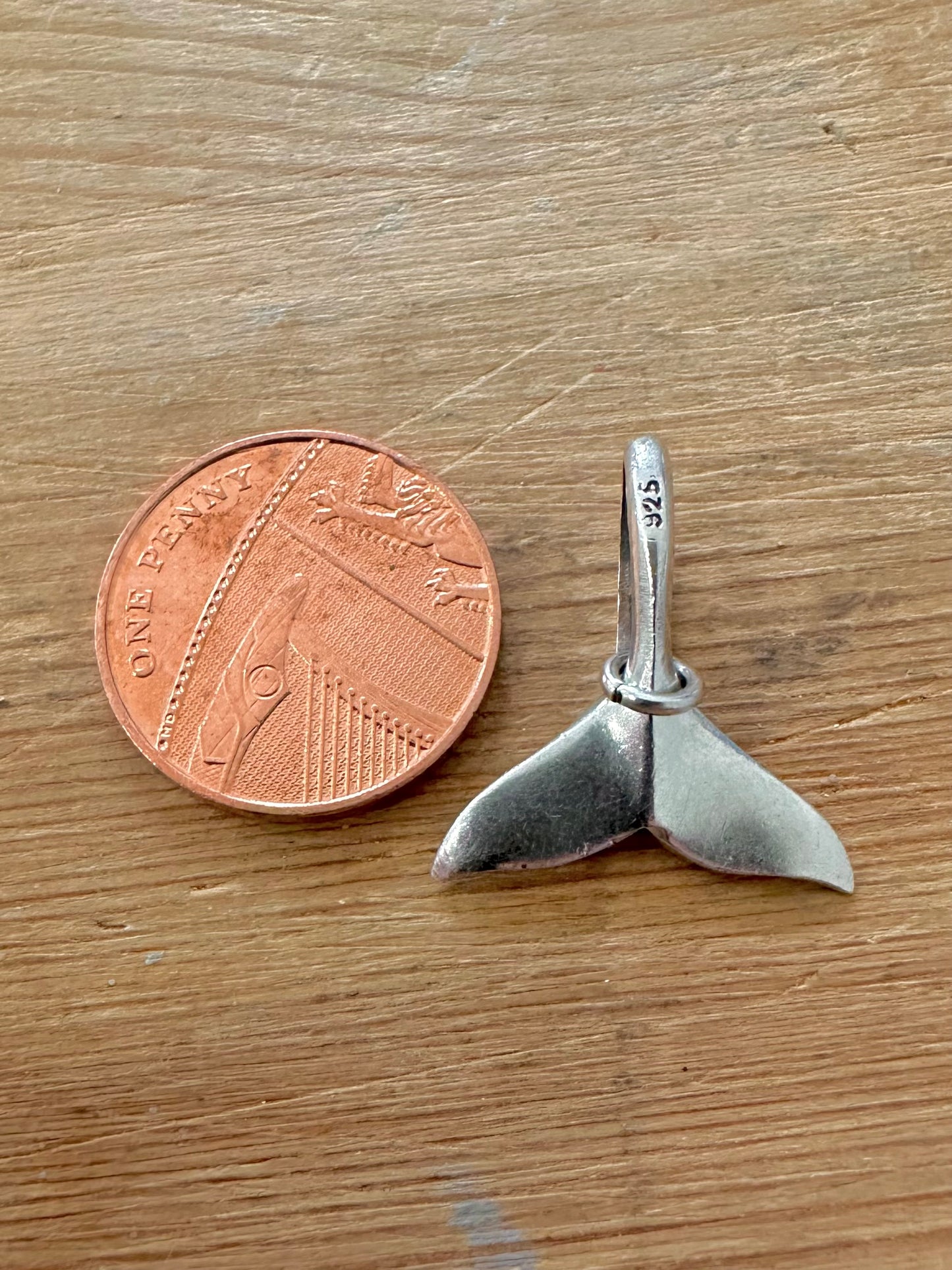 Vintage Whale Tail 925 Silver Pendant