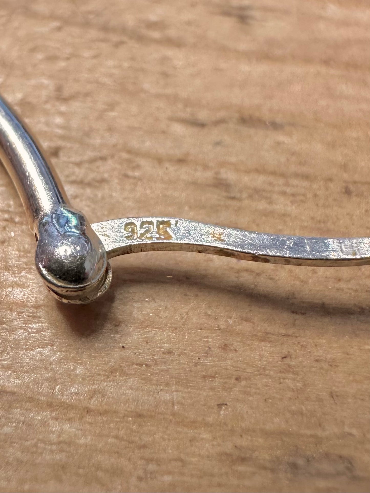 Vintage Flat Hoop 925 Silver Earrings