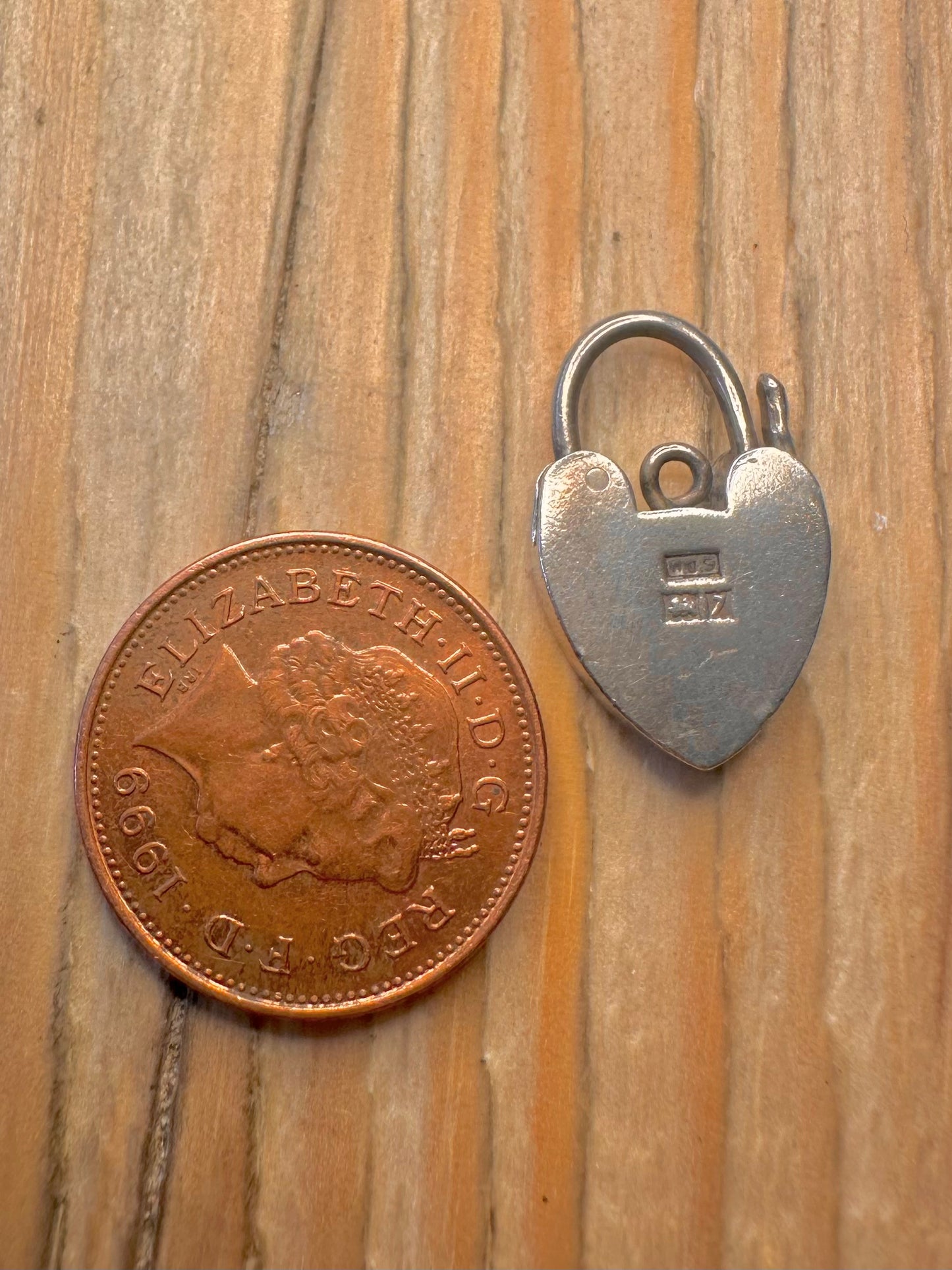 Vintage 1958 Heart Padlock 925 Sterling Silver Pendant