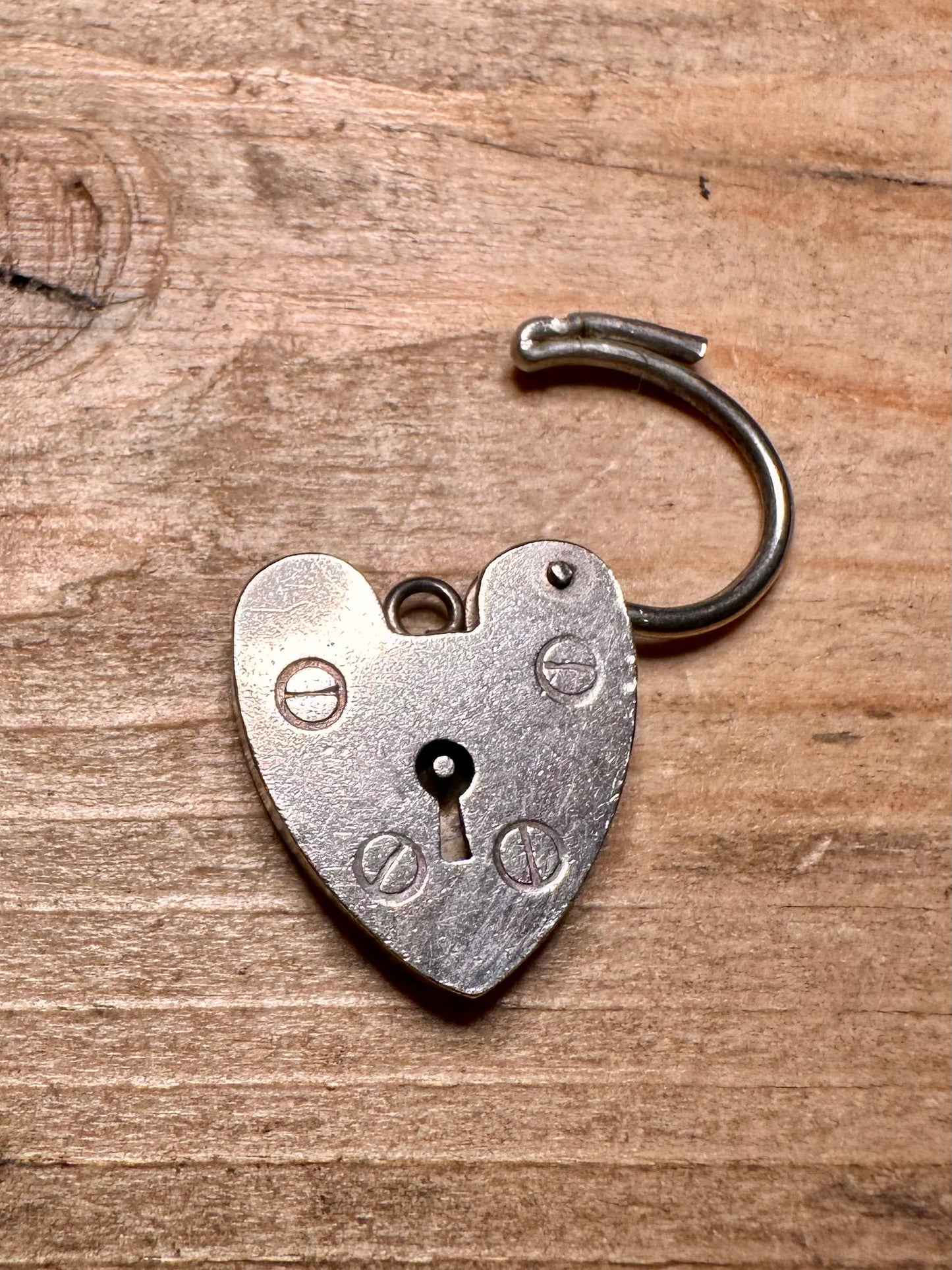 Vintage Large 1975 Heart Padlock 925 Silver Pendant