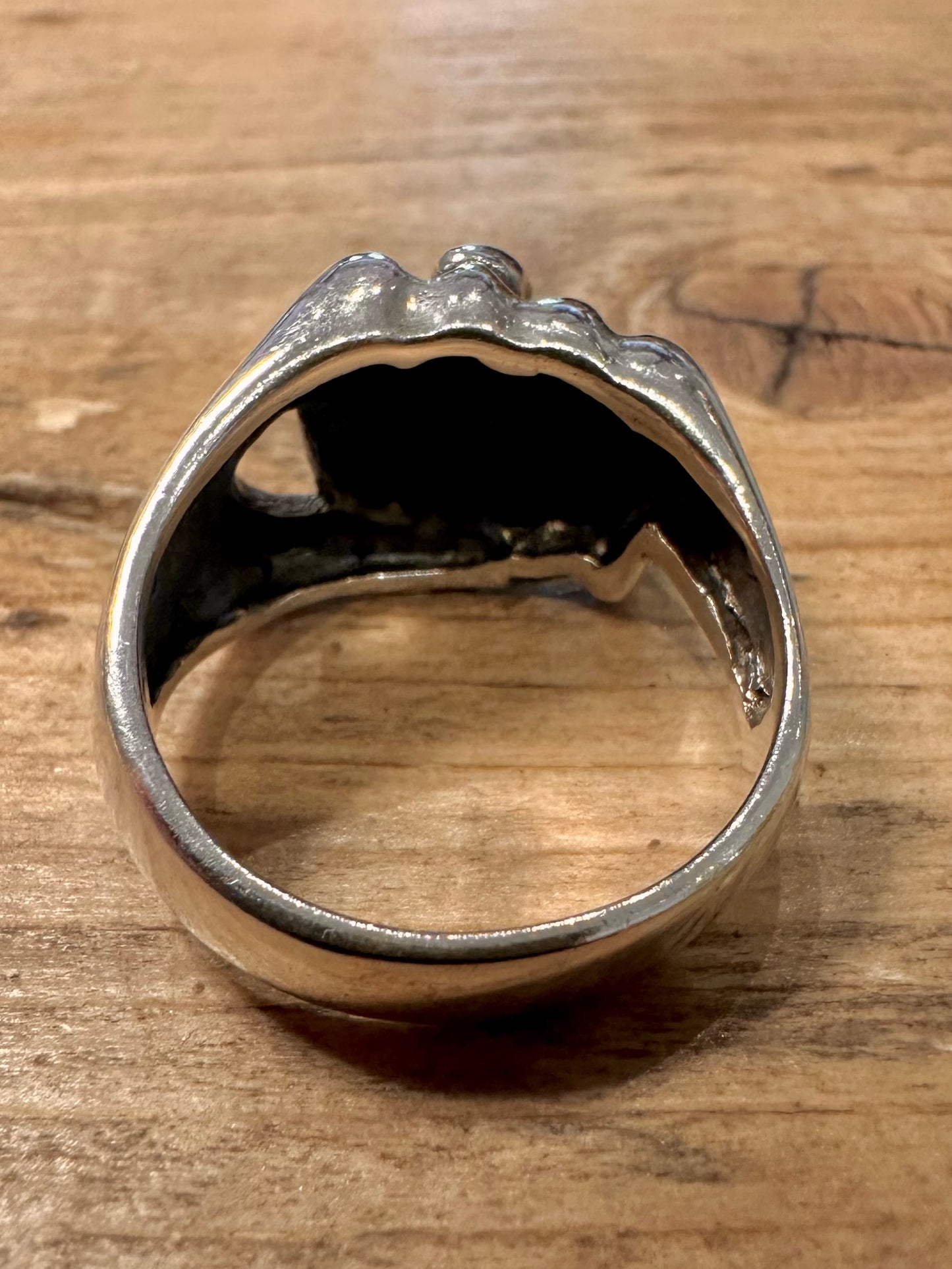 Vintage Fist Skulls 925 Silver Size U Ring