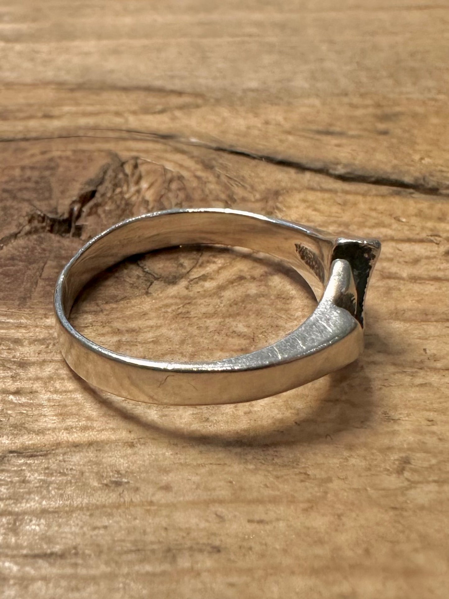 Brutalist Abstract Polish 925 Silver Size K Ring