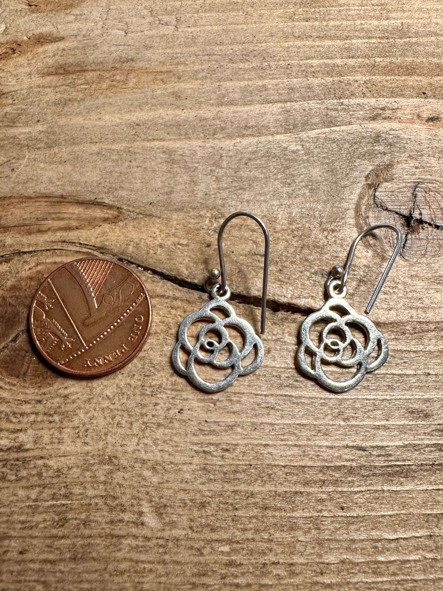 Abstract Rose 925 Silver Earrings