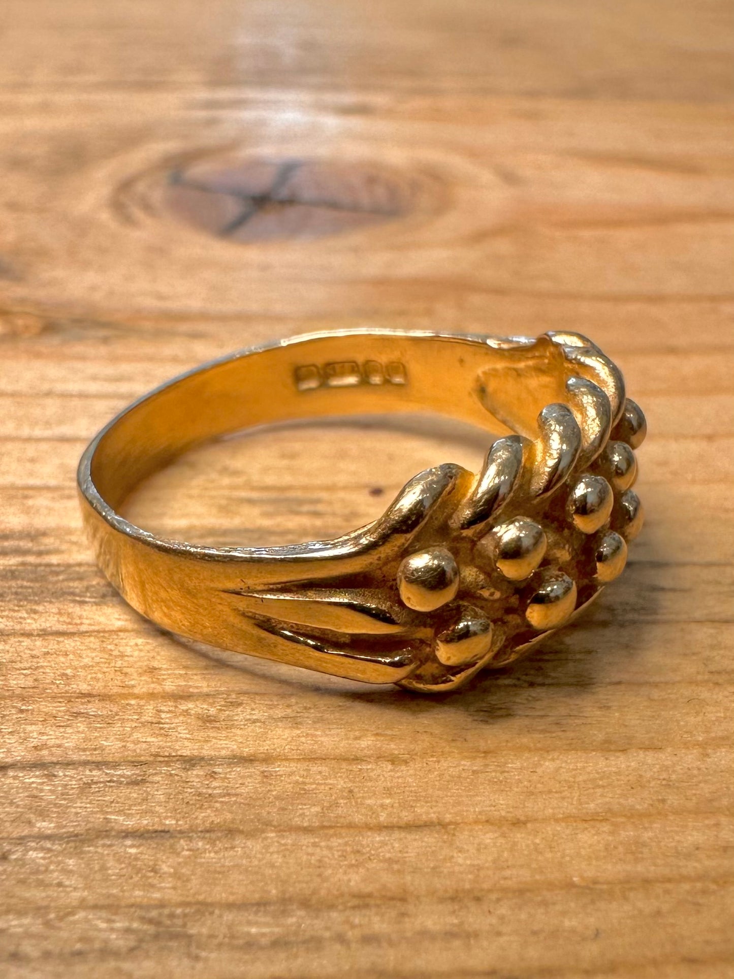 Vintage 1982 9ct Gold Keepers Size O Ring