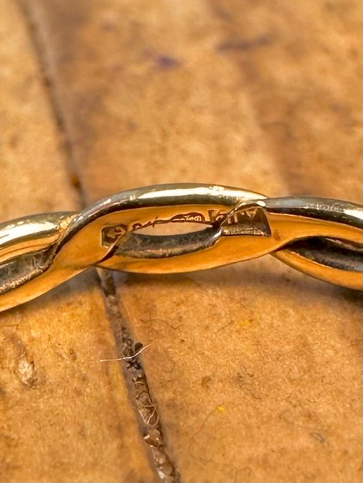 9ct Gold Rope Style Size L Ring