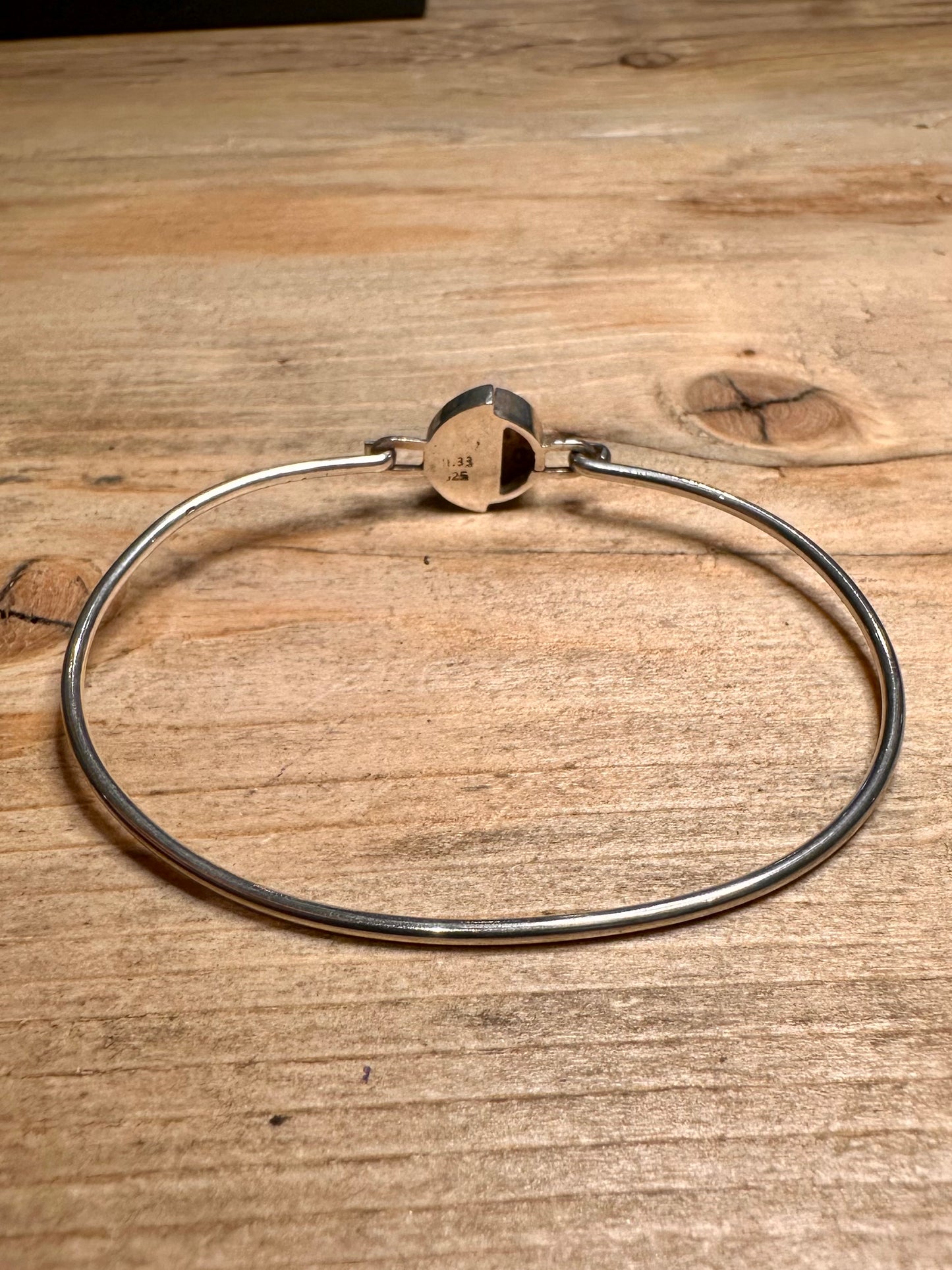 Abstract Carnelian 925 Silver Bangle