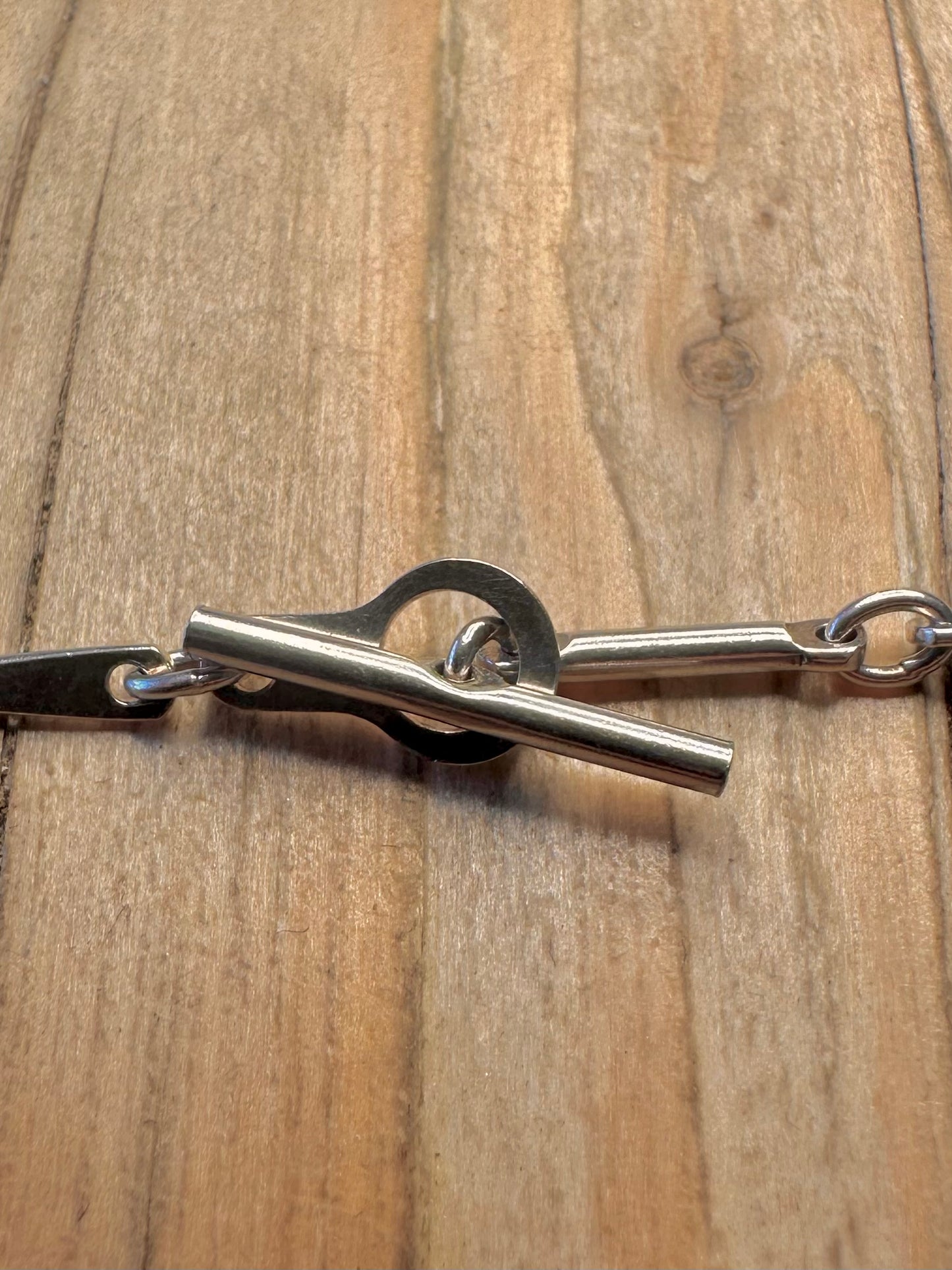Vintage 1978 Unique Abstract Bar Link T Bar 925 Sterling Silver 30 inch Necklace