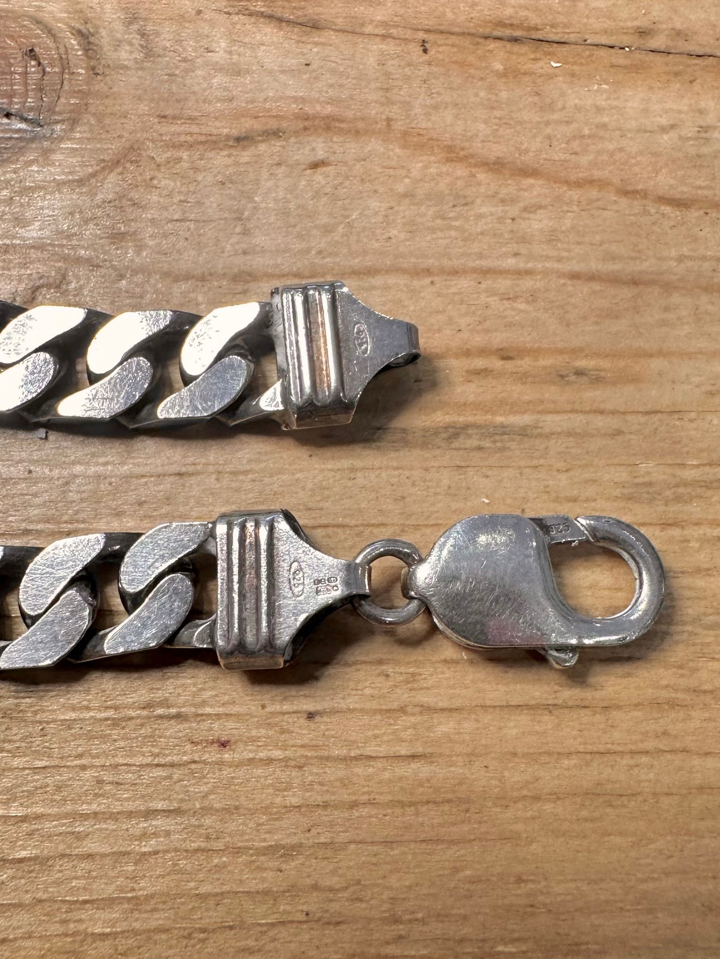 Vintage Curb Chain 925 Silver 8.5 inch Bracelet