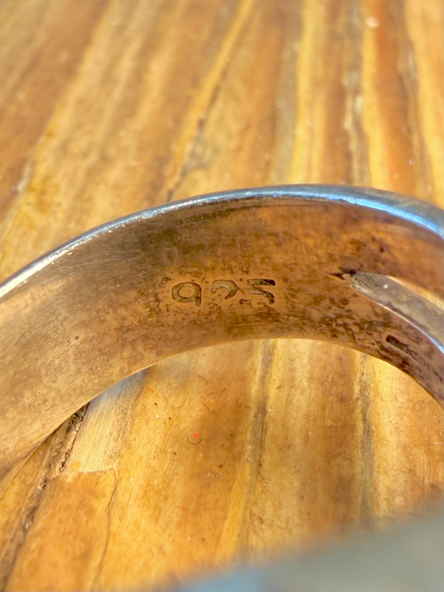 Abstract Overlapping 925 Sterling Silver Size Q1/2 Ring