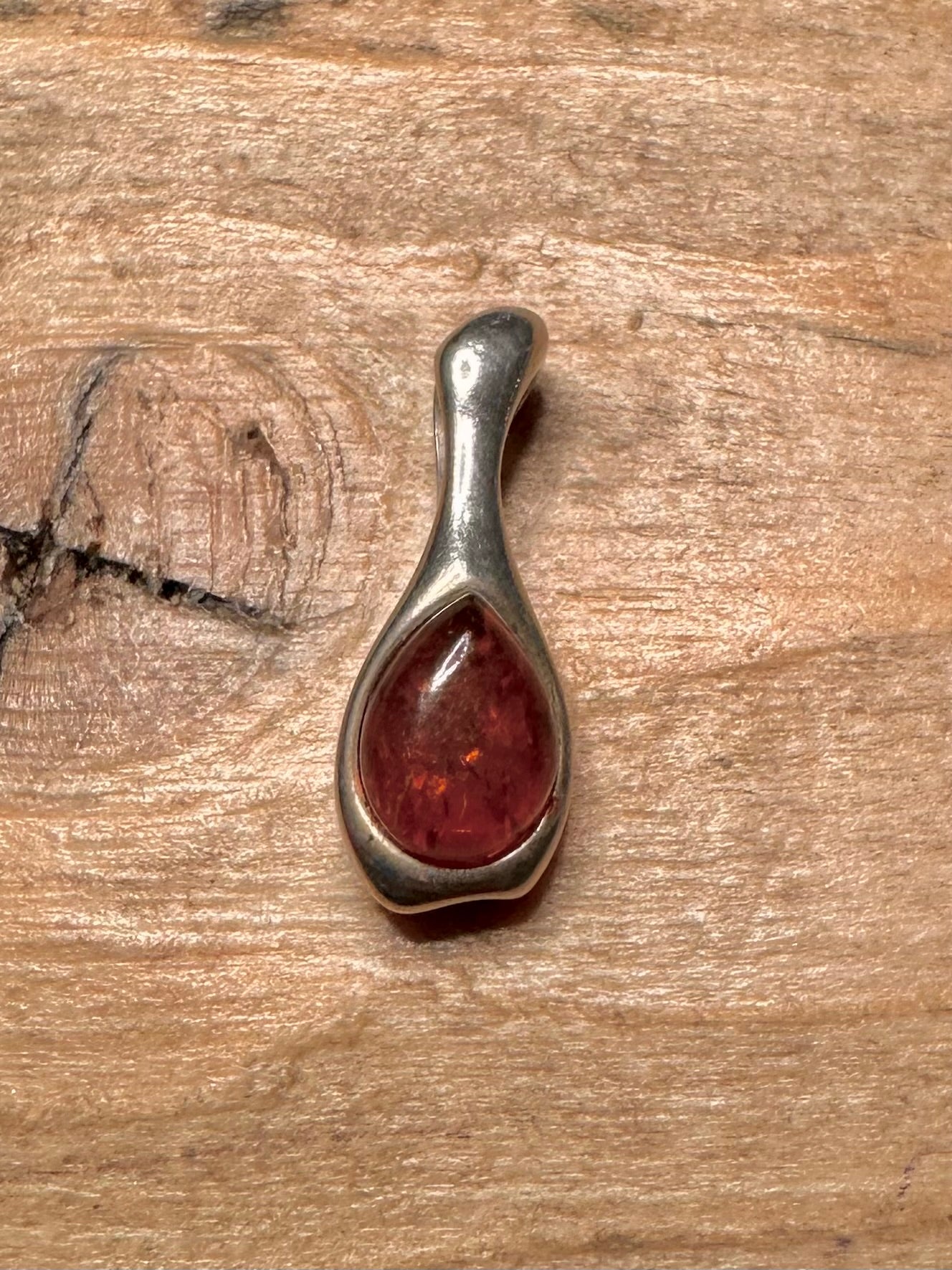 Abstract Amber 925 Silver Pendant