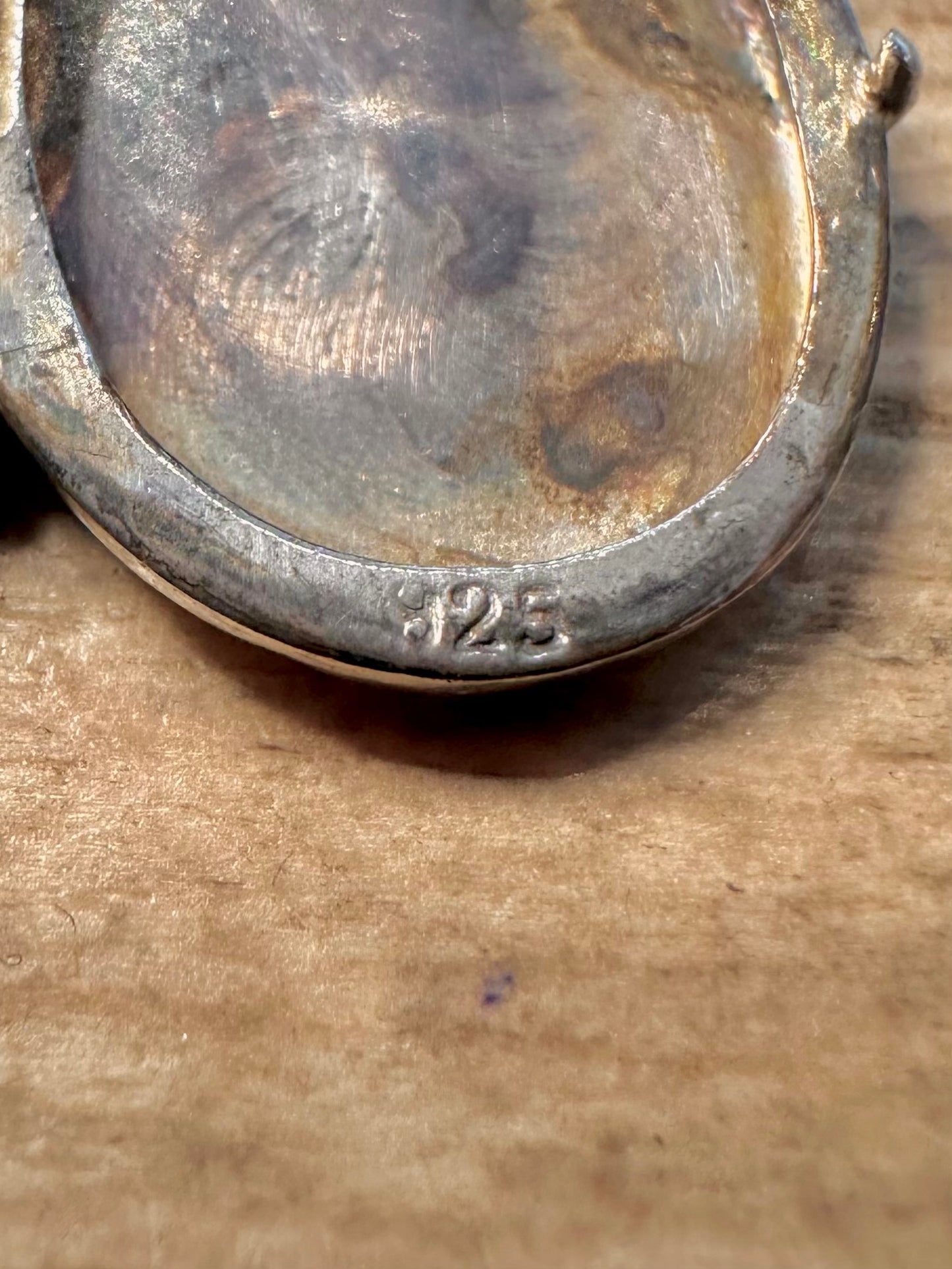 Vintage Bambi Oval 925 Silver Locket Pendant