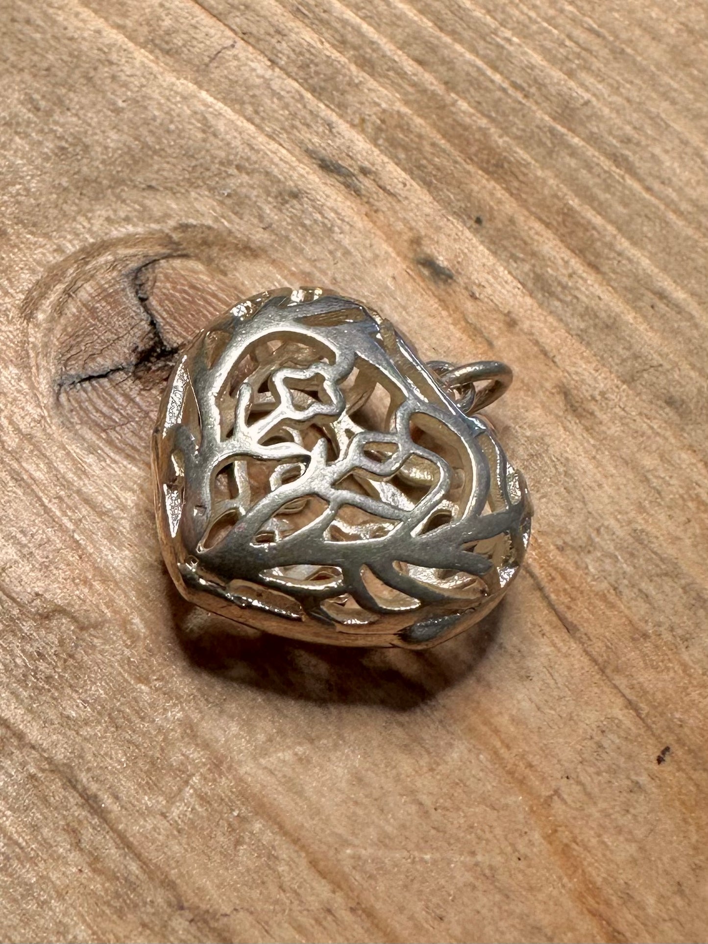 Vintage Filigree Heart 925 Silver Pendant