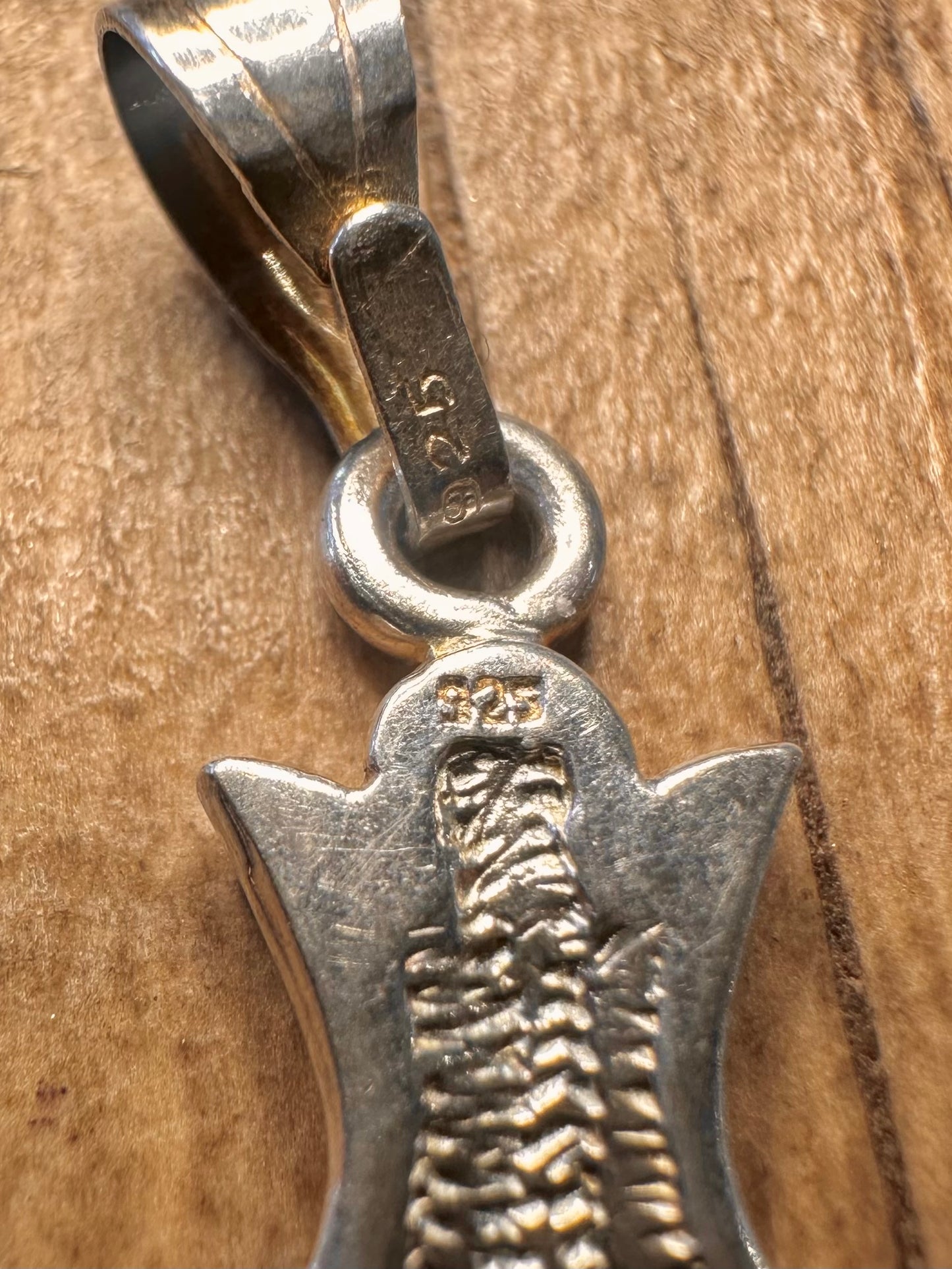 Vintage Kreuz Lilie 925 Sterling Silber Anhänger