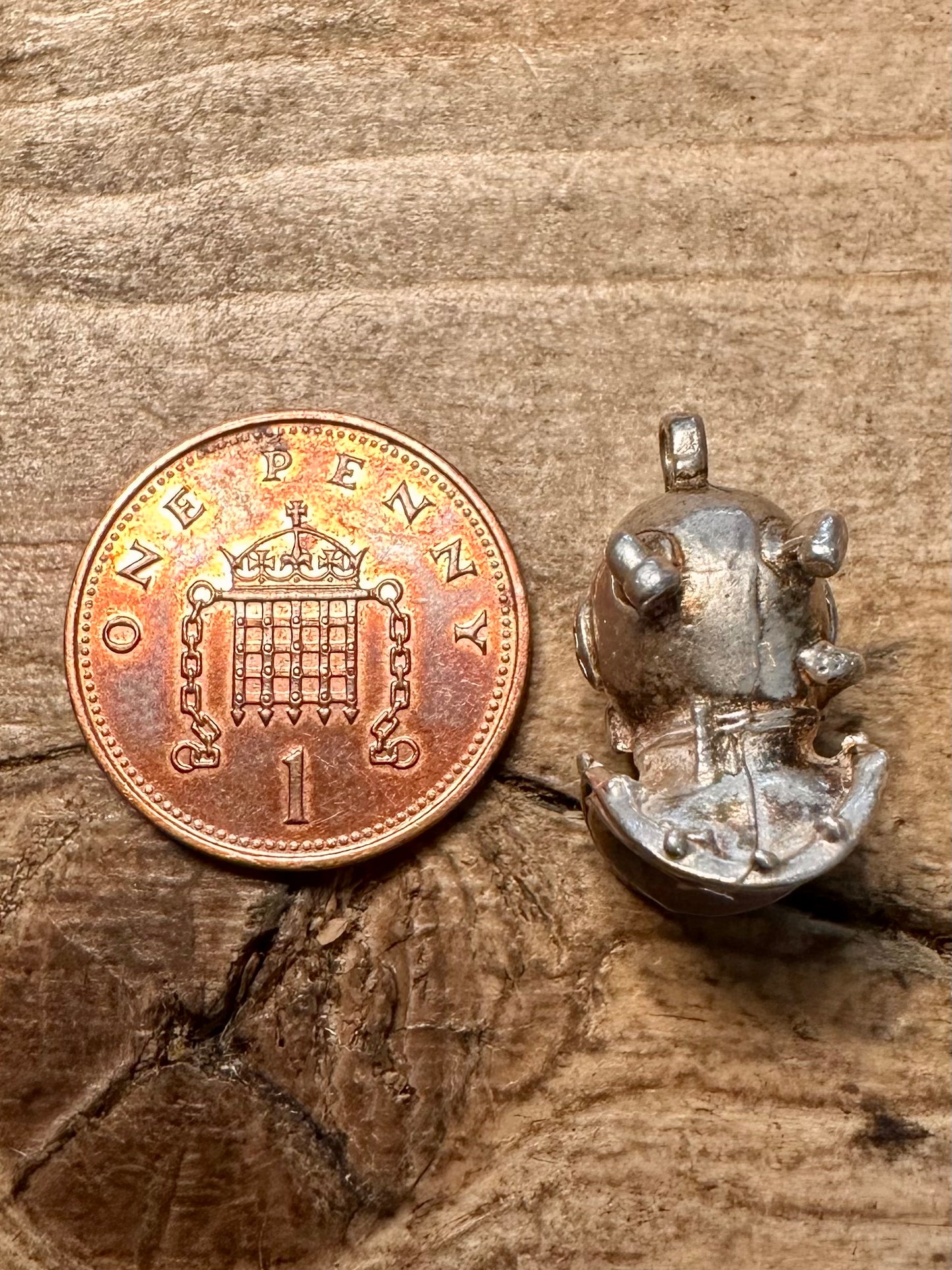 Vintage Nautical Helmet 925 Silver Charm Pendant