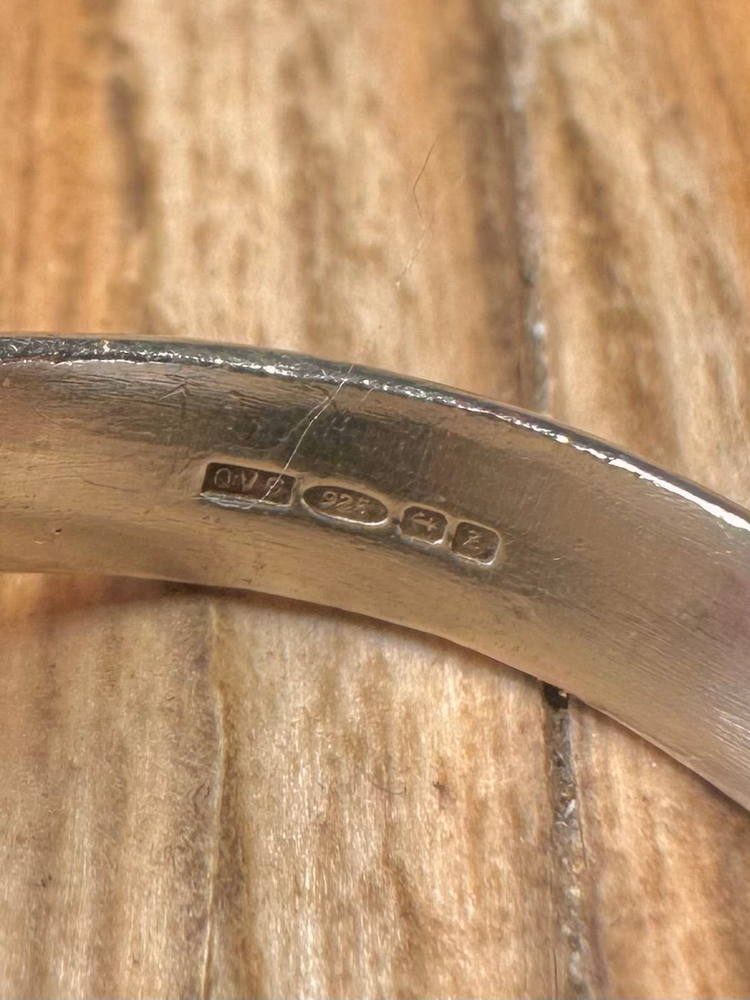 Modern 2000 Amber Chunky 925 Sterling Silver Size R Ring