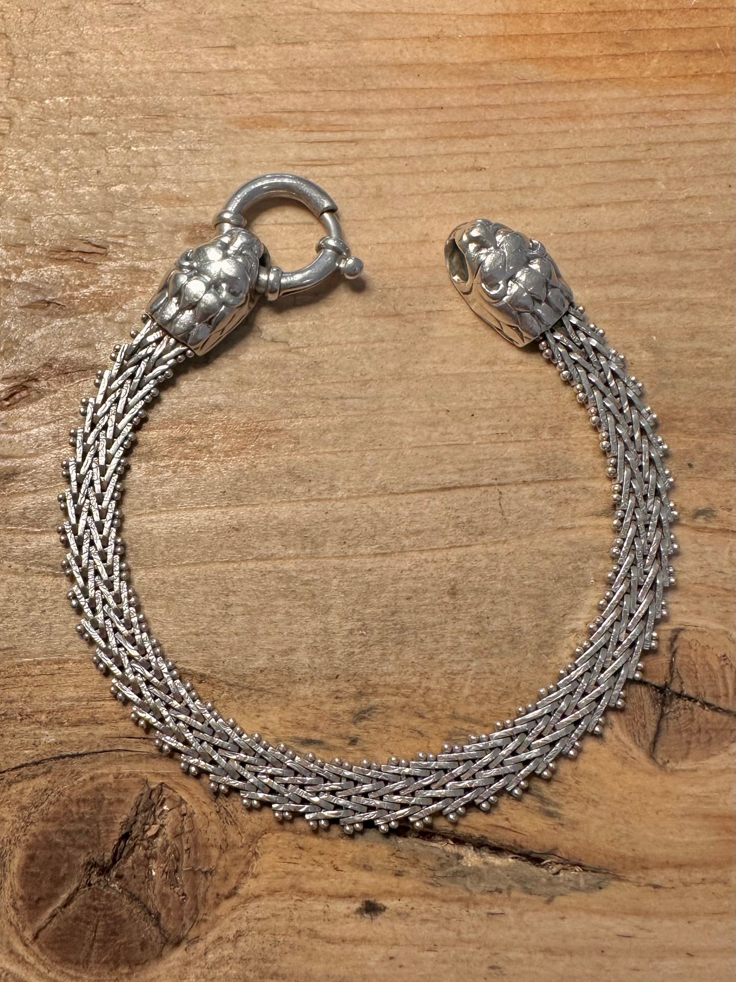 Vintage Double Lion Italian Milor 925 Silver 7.5 inch Bracelet
