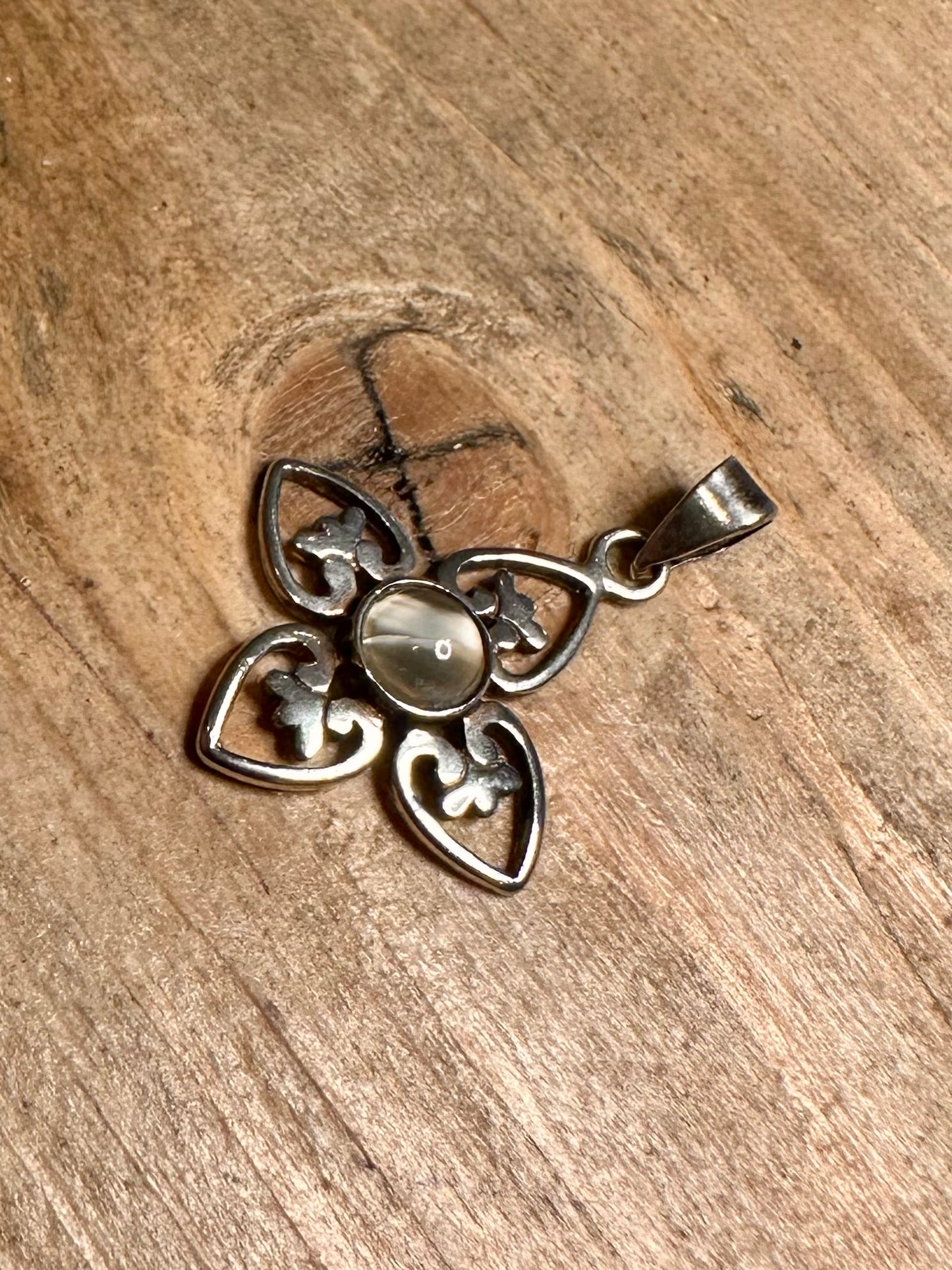 Vintage Scottish Revival Moonstone 925 Silver Pendant