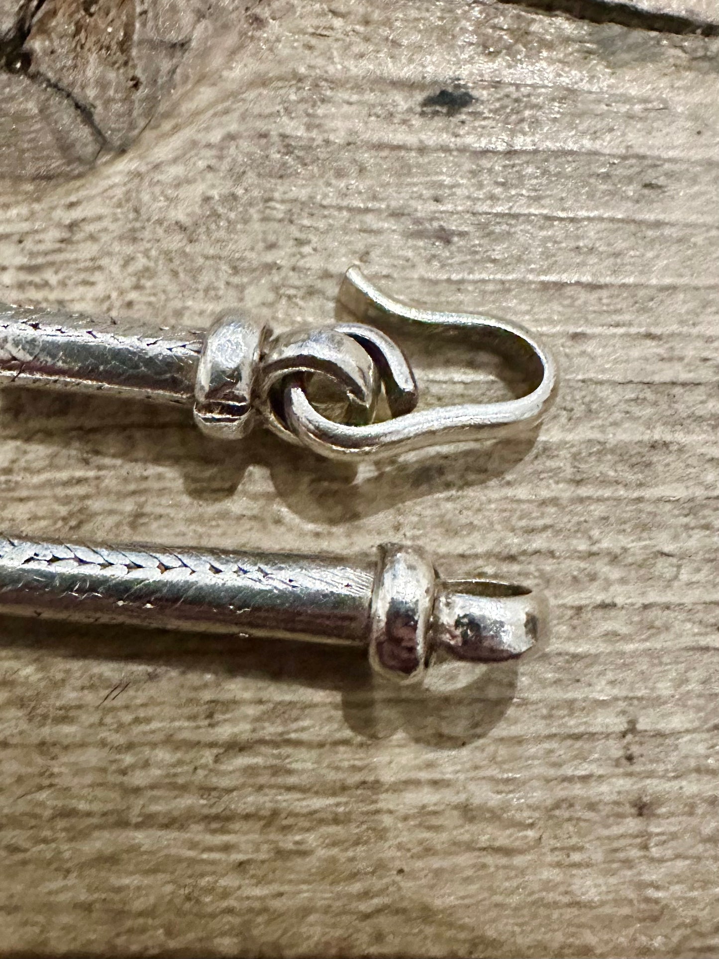 Vintage Chunky Snake Chain Hook Clasp 925 Silver 16.5 inch Necklace