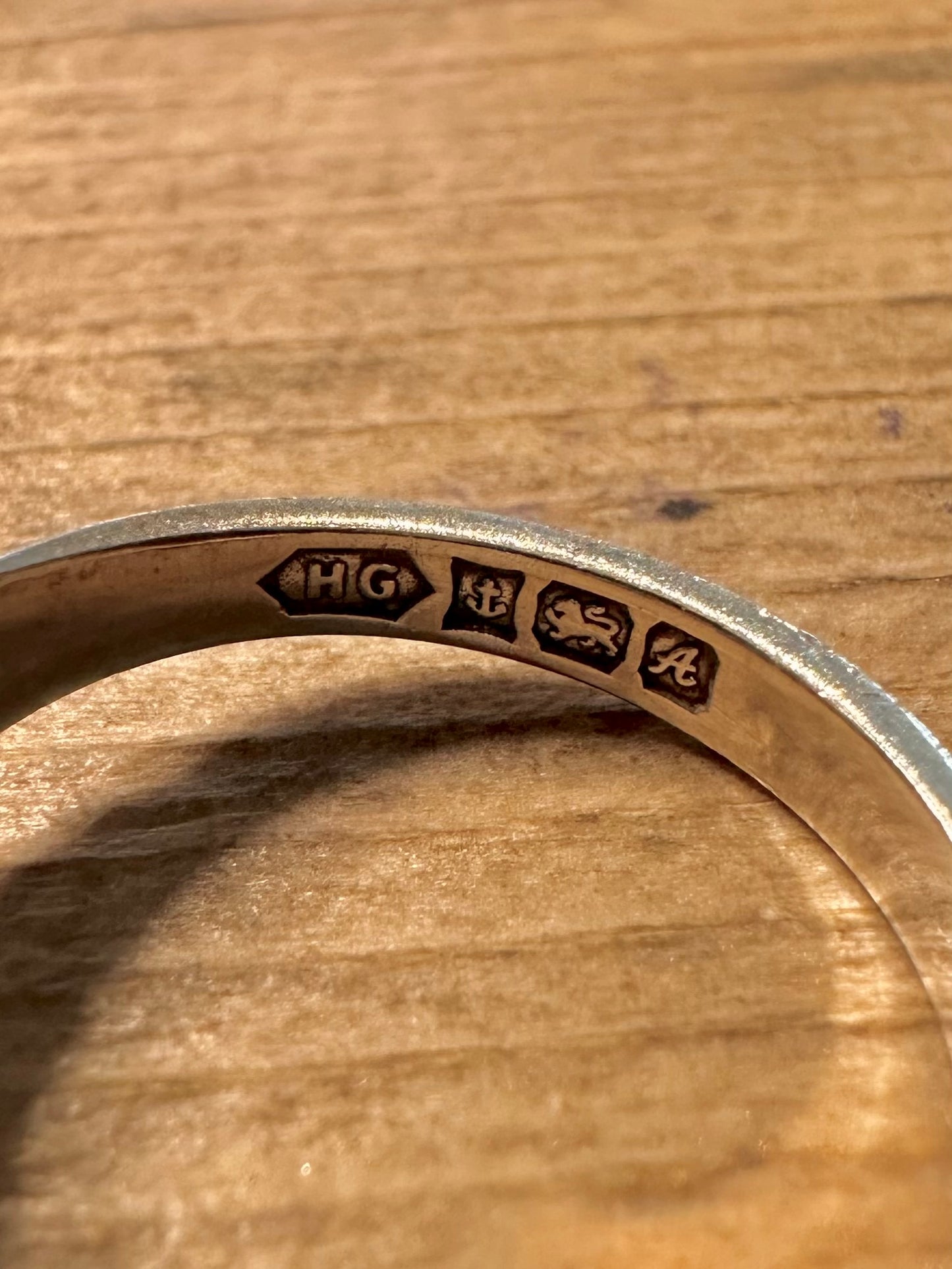 Vintage 1975 Heart Signet Engraved 925 Silver Size P Ring