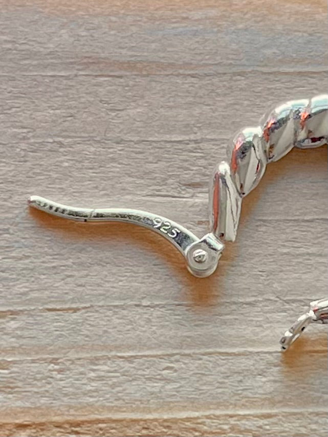 Small Scalloped 925 Sterling Silver Hoop Earrings