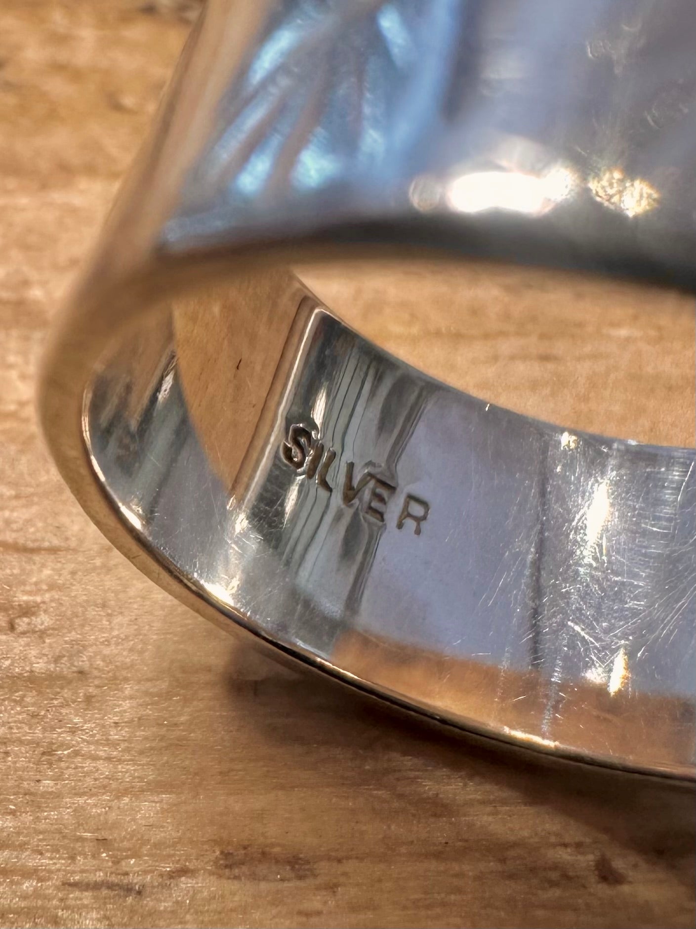 Vintage X Engraved Band 925 Silver Size i1/2 Ring