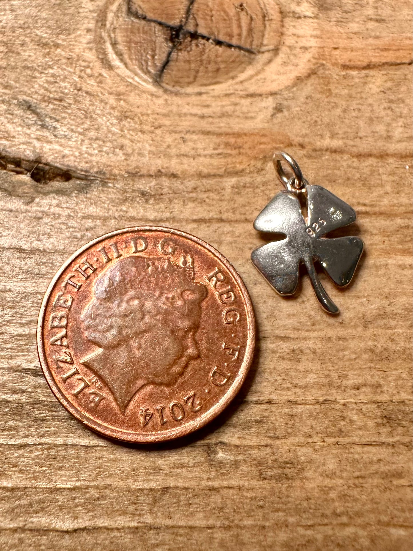 Vintage Four Leaf Clover 925 Silver Pendant