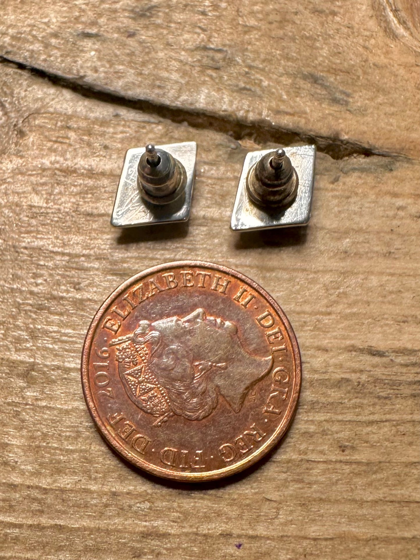 Vintage Zuni Turquoise Small 925 Silver Stud Earrings