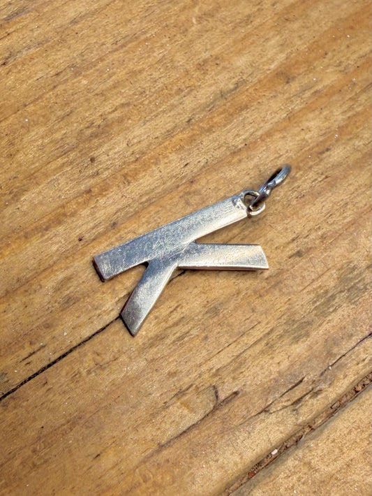 Letter K Initial 925 Sterling Silver Pendant