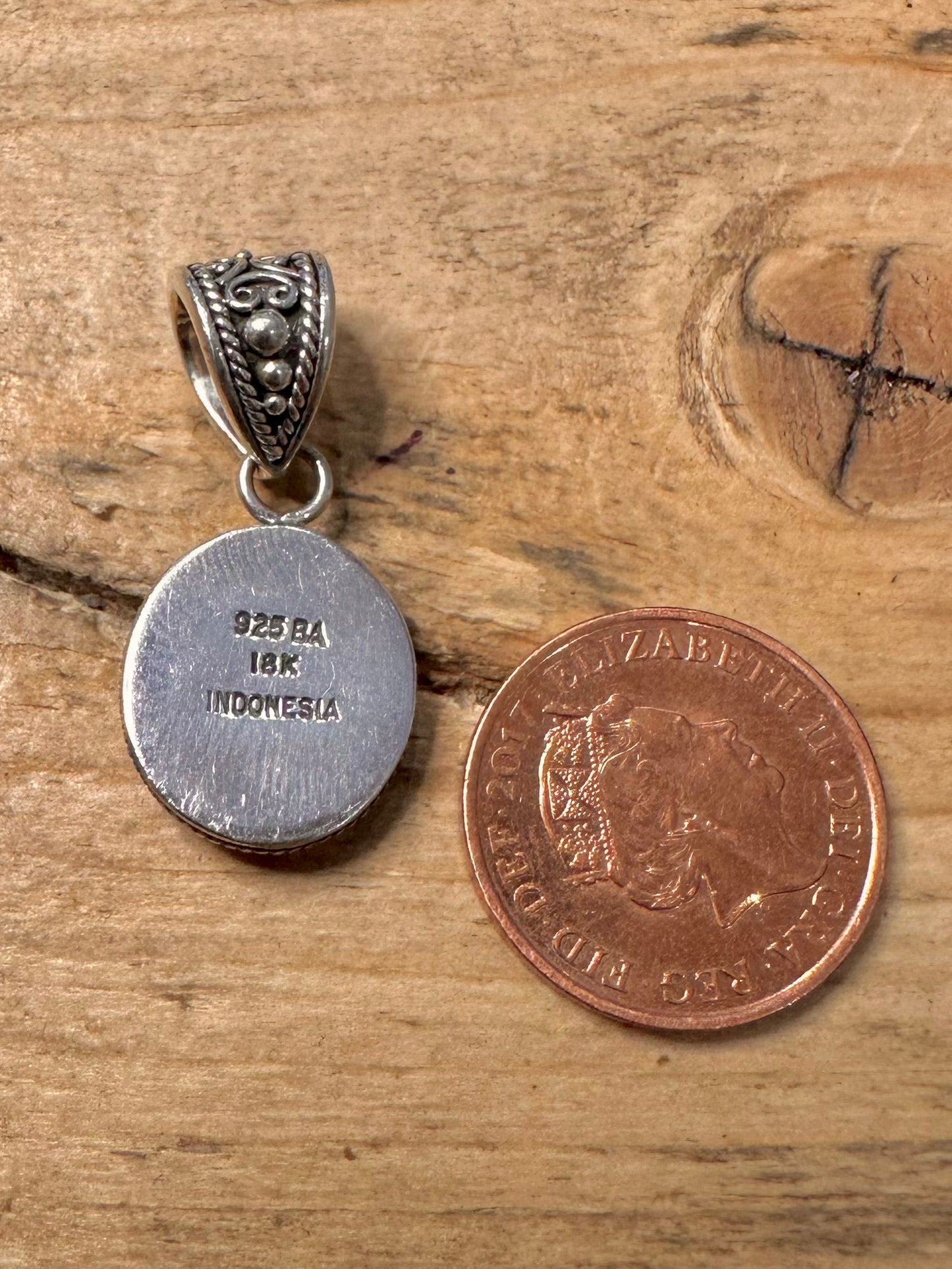 Vintage Boho Tribal 18k Gold and 925 Silver Pendant