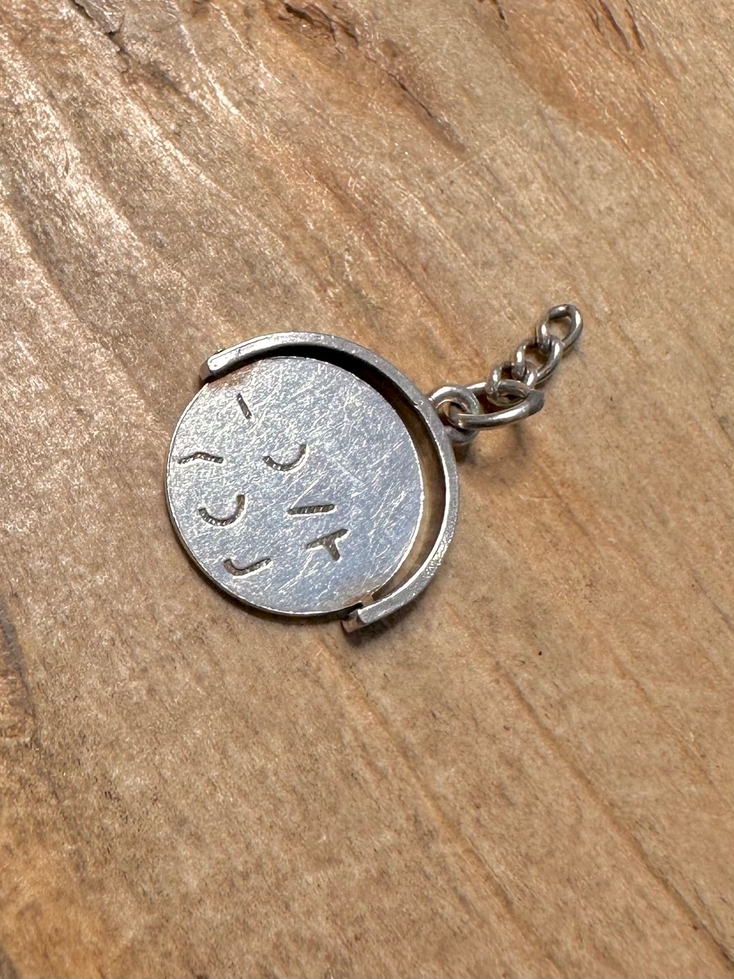 Vintage I Love You Spinner 925 Silver Pendant