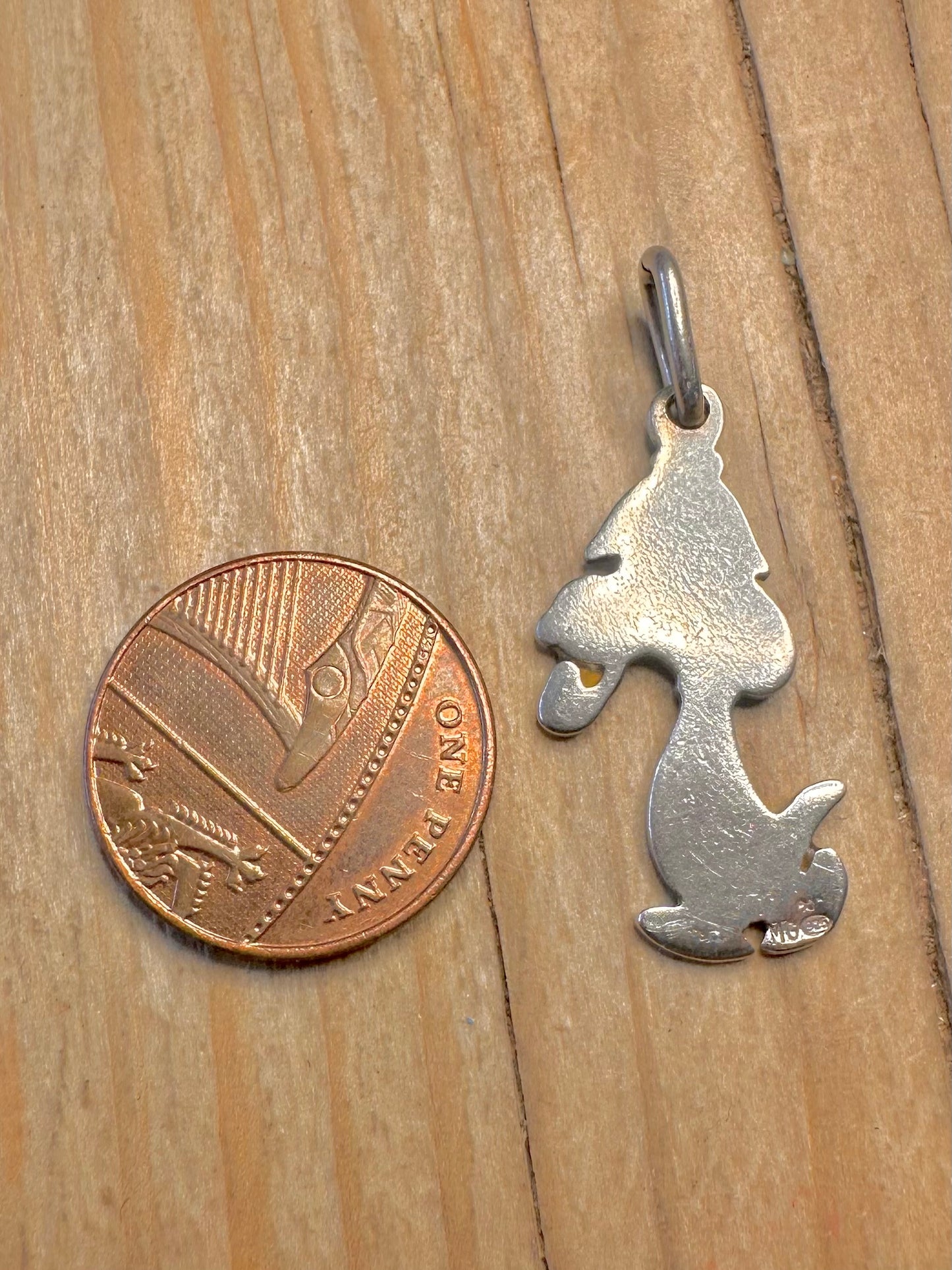 Vintage Rare Snoopy 925 Sterling Silver Maker MG Pendant