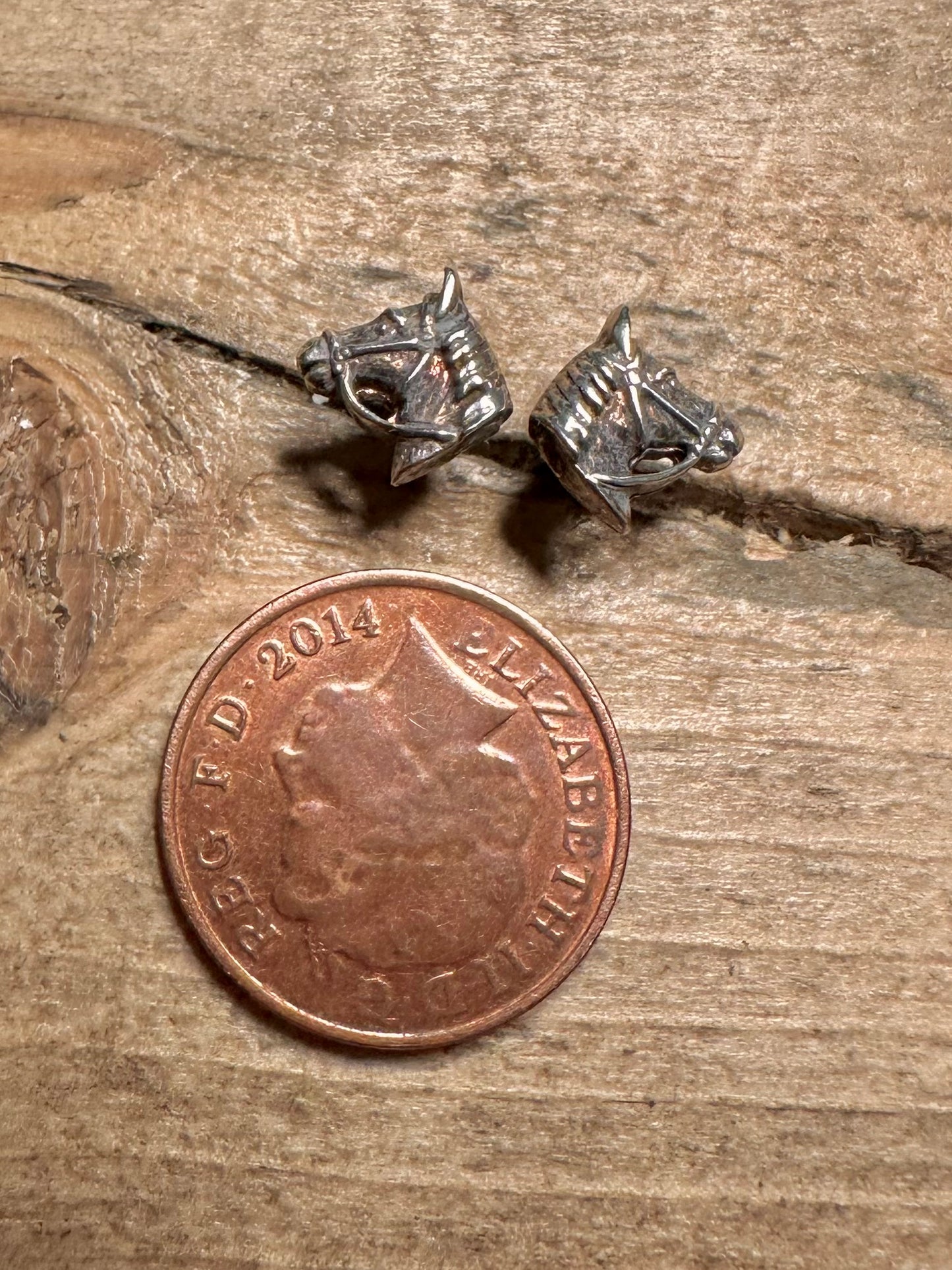 Vintage Horse Head Studs 925 Silver Earrings