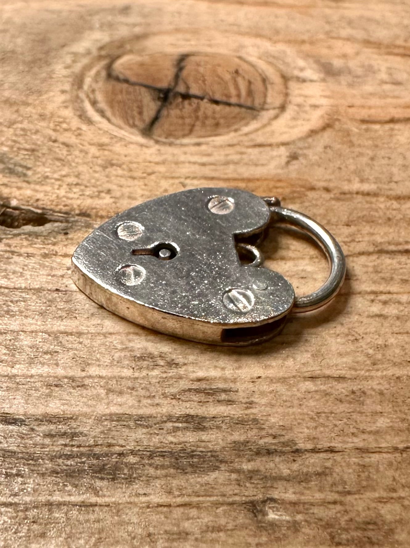 Vintage Heart Padlock 925 Silver Pendant