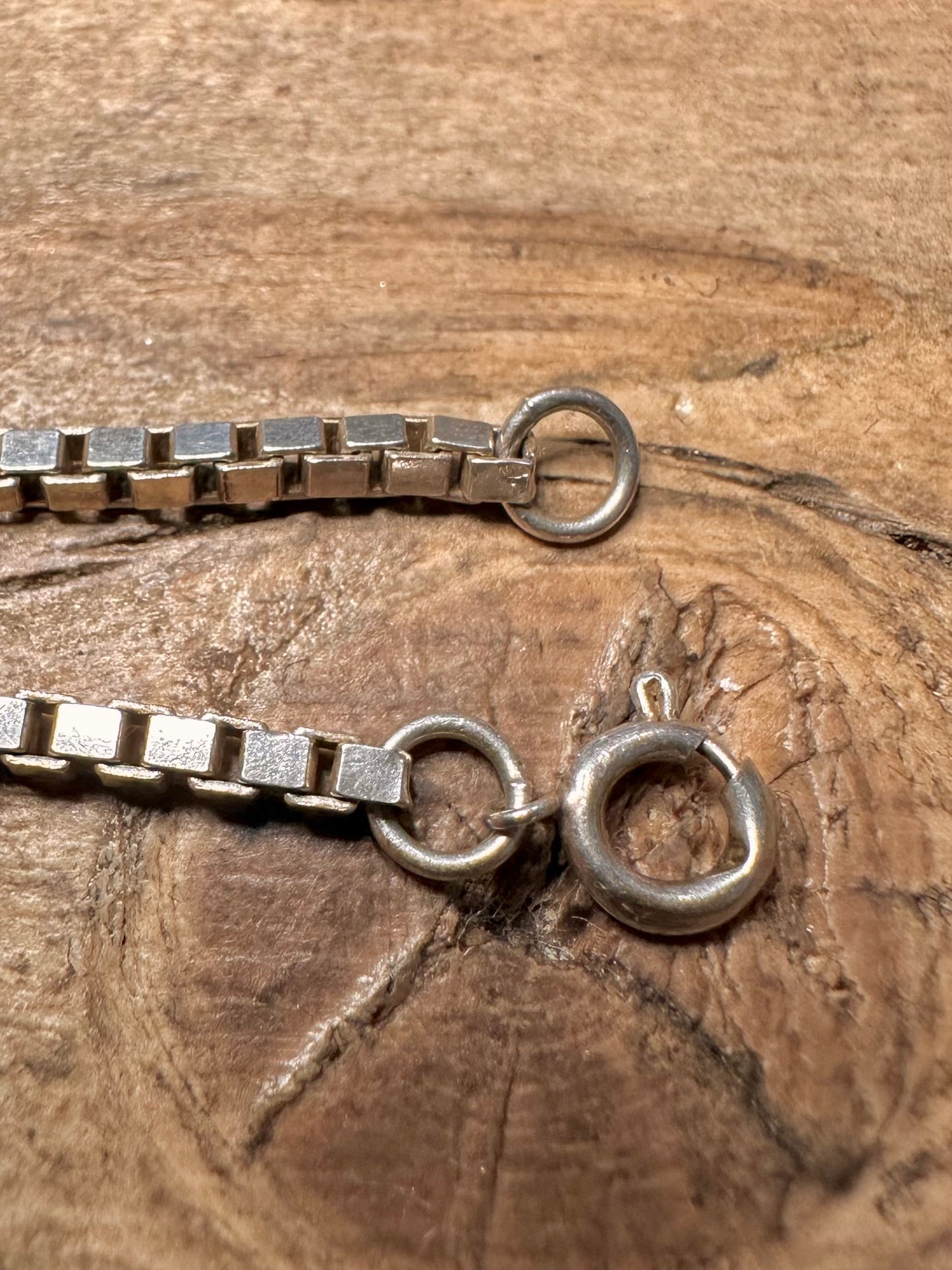 Vintage Box Chain 925 Silver 7.5 inch Bracelet