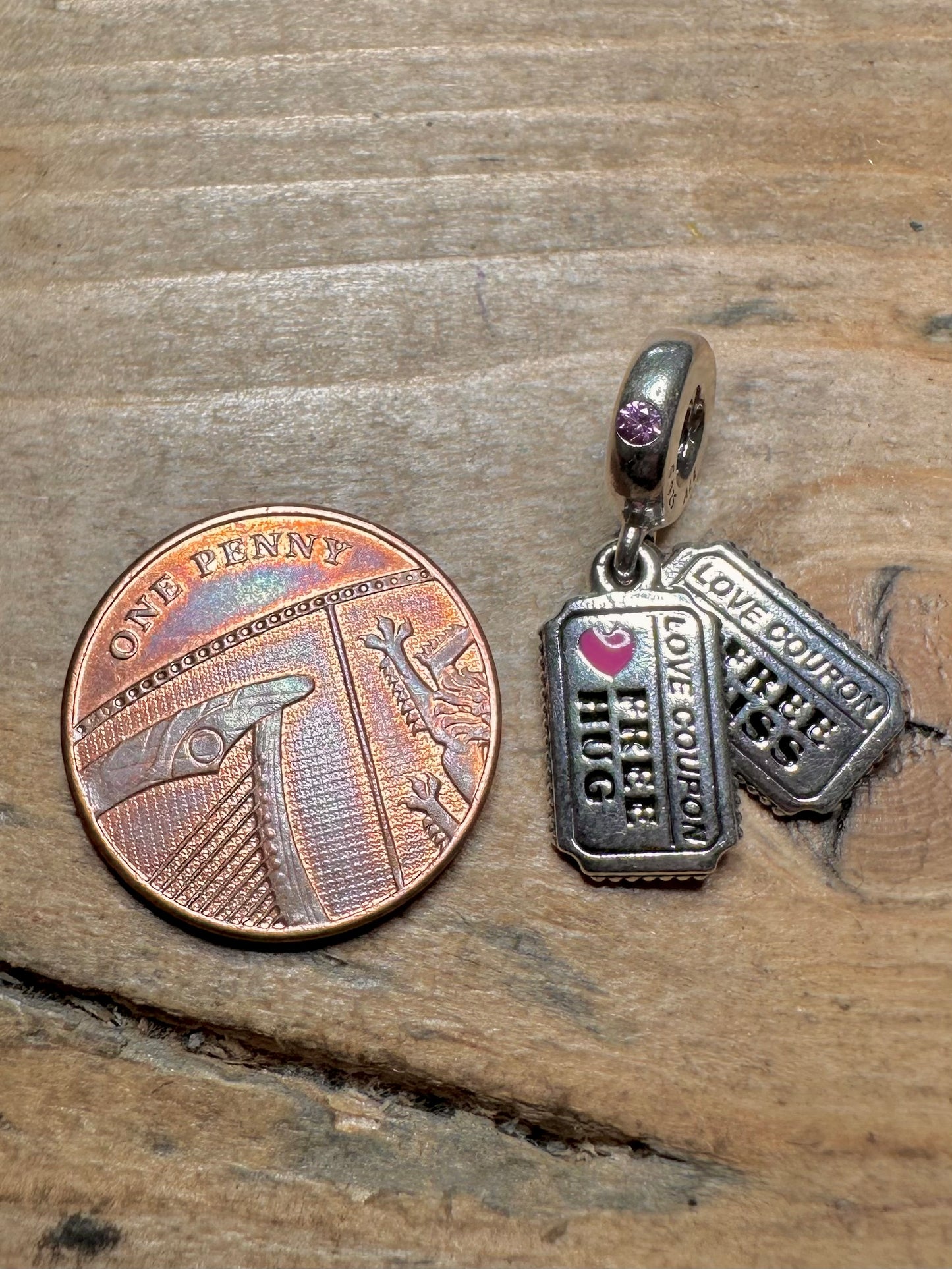 PANDORA Coupon Free Hugs ALE 925 Silver Charm Pendant