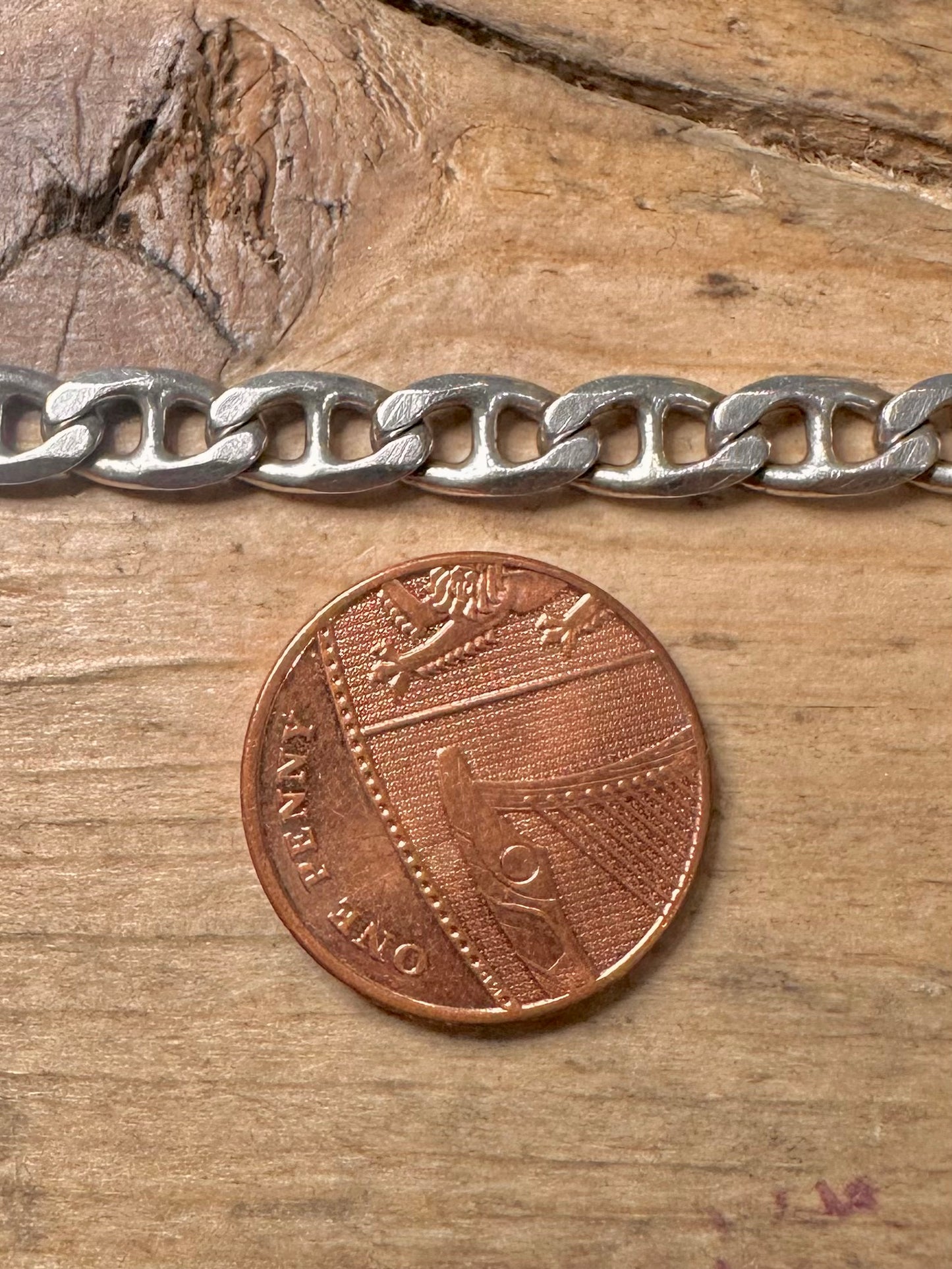 Vintage Mariner Link 925 Silver 9 inch Bracelet