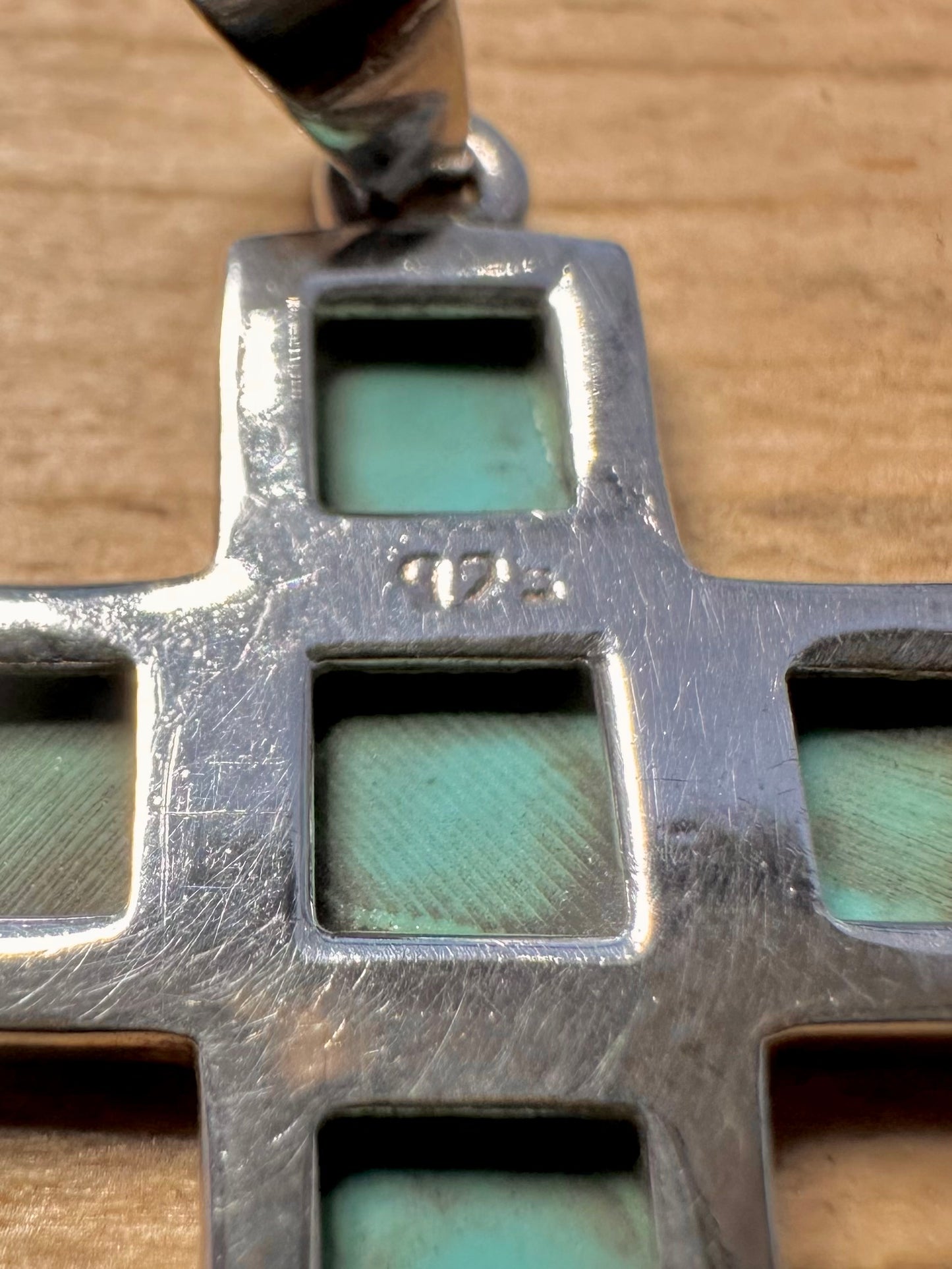 Modern Polished Turquoise 925 Silver Pendant
