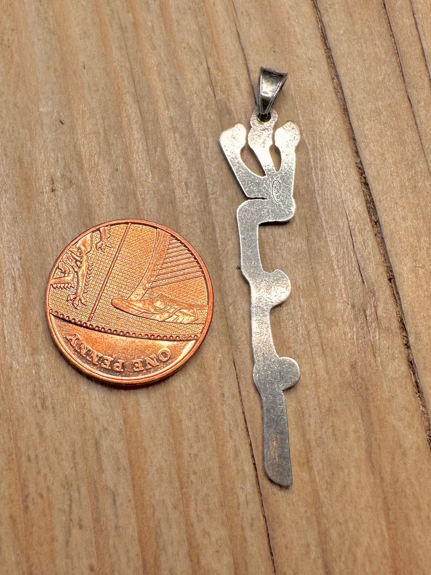 Abstract Shape Long 925 Sterling Silver Pendant