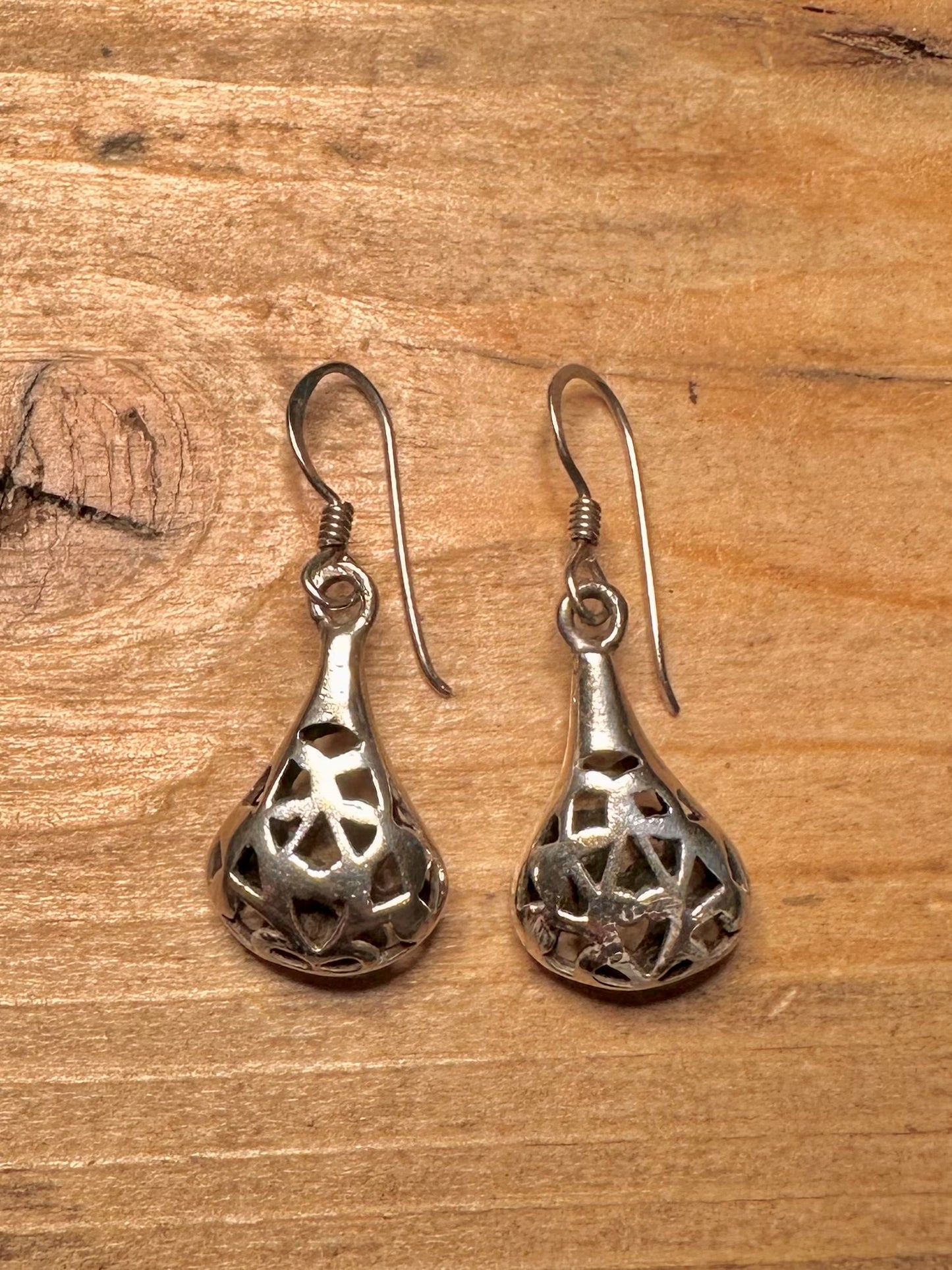 Vintage Filigree Dangle 925 Silver Earring