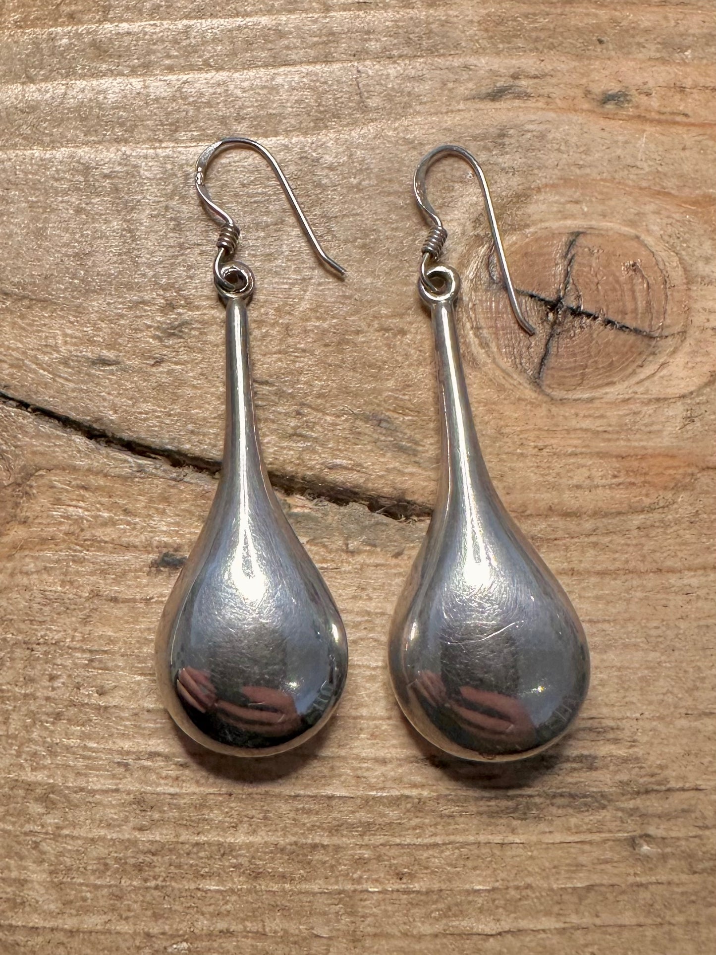 Vintage Tear Drop 925 Silver Earrings