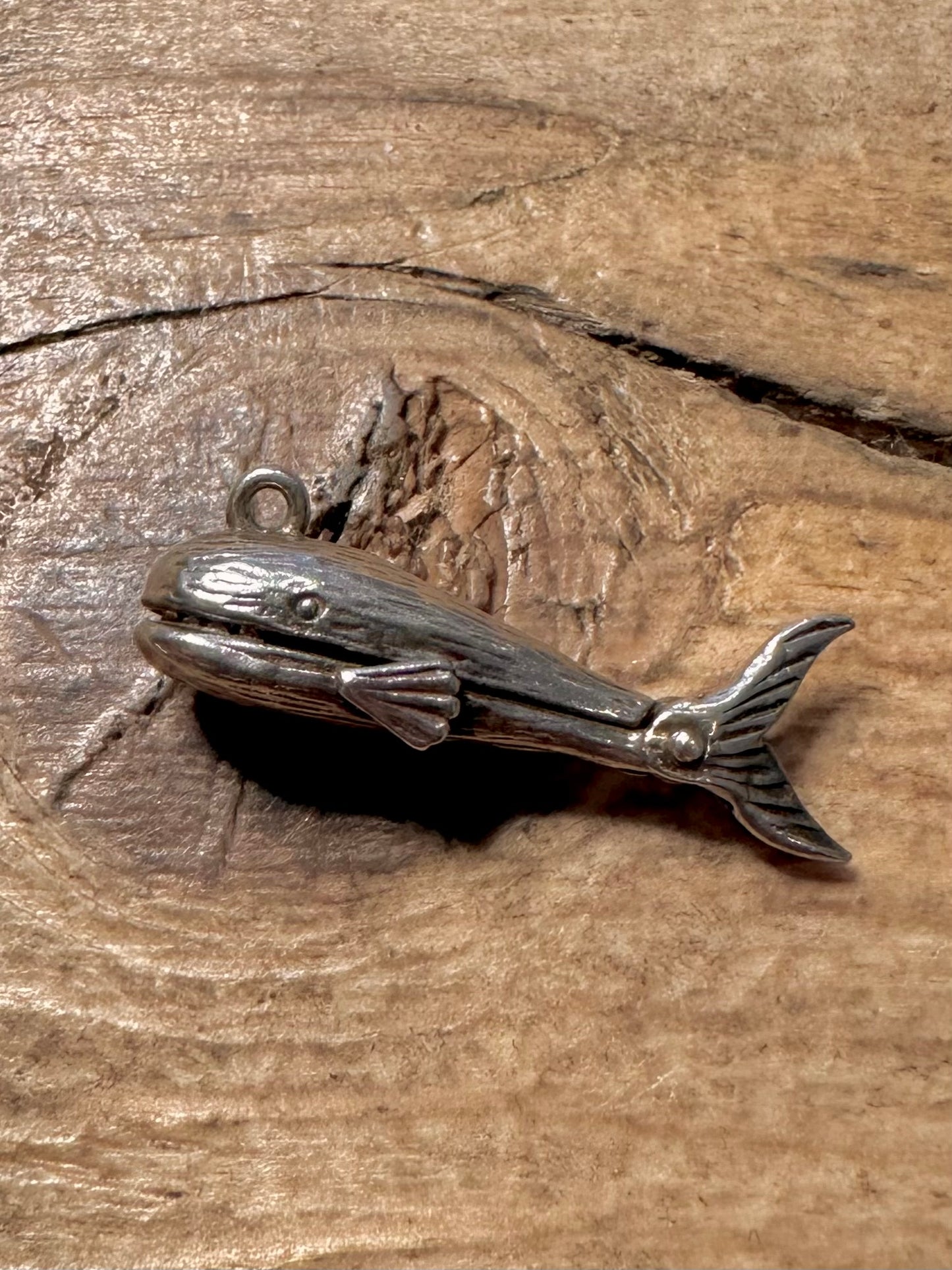 Vintage Jonah and the Whale Articulated 925 Silver Charm Pendant