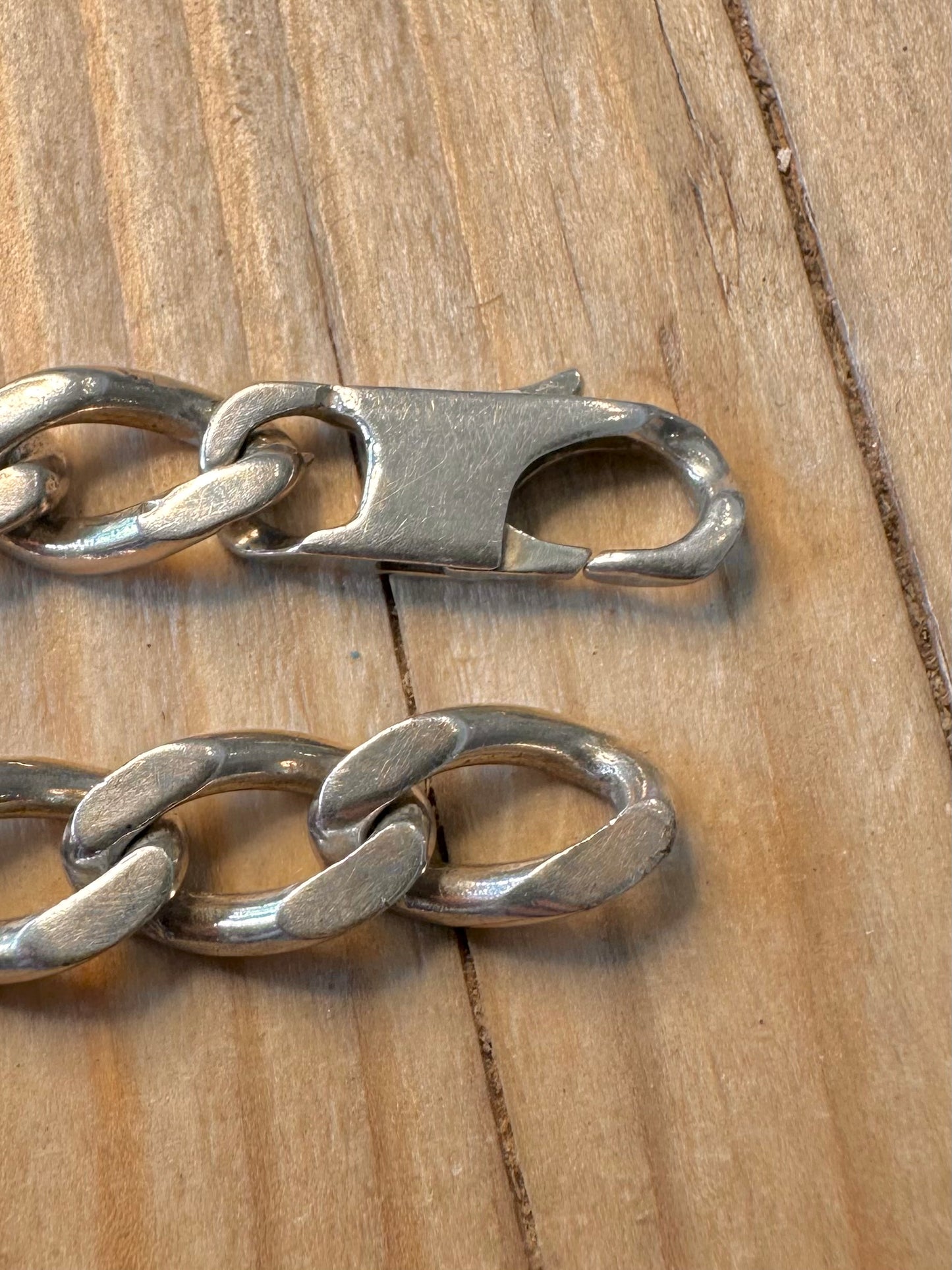 Vintage Identity Curb Chain 925 Silver 8.1 inch Bracelet