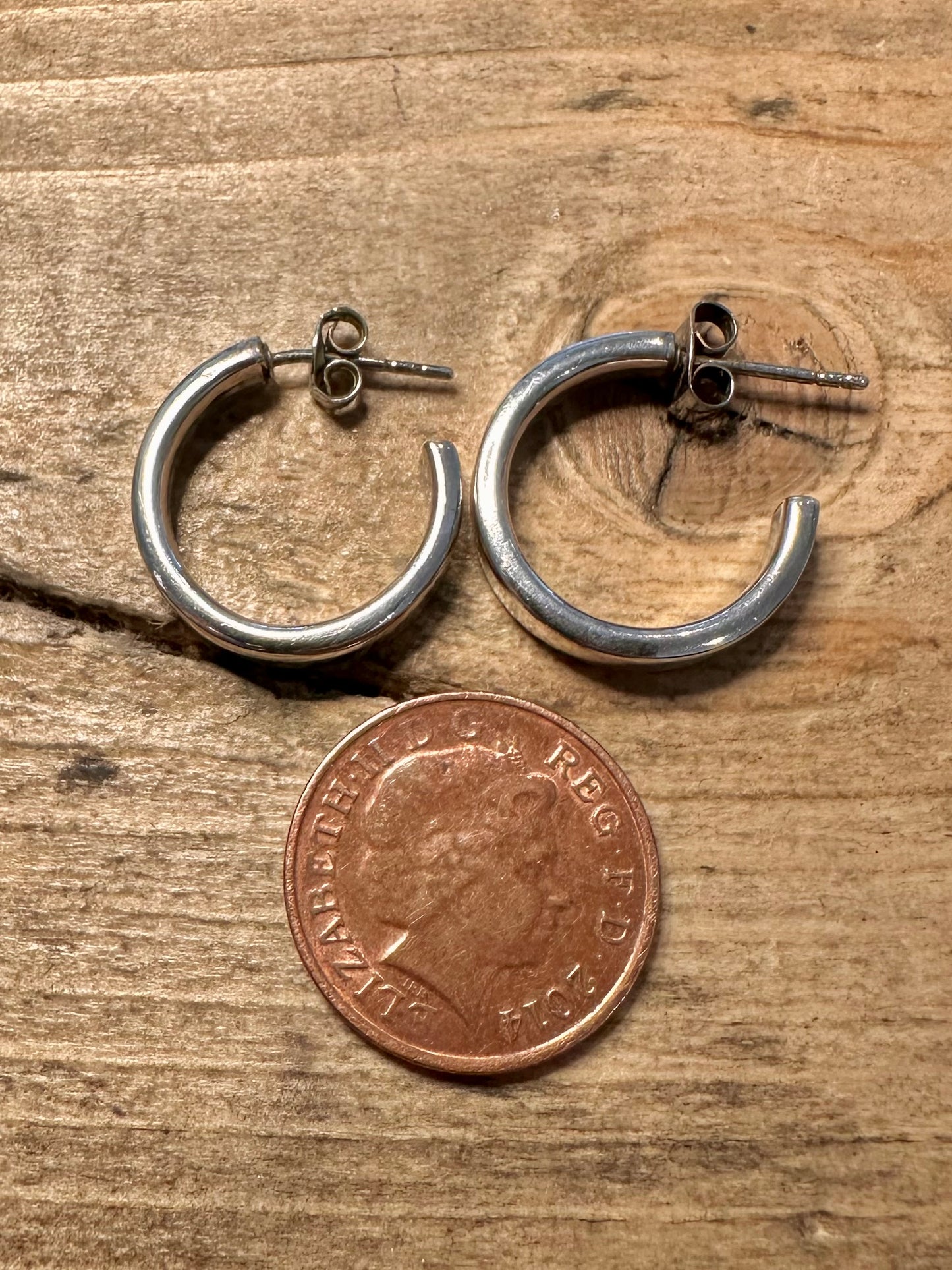 Vintage Half Hoops 925 Silver Earrings