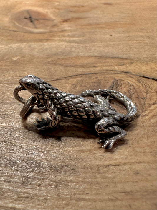 Vintage Salamander Lizard 925 Silver Pendant