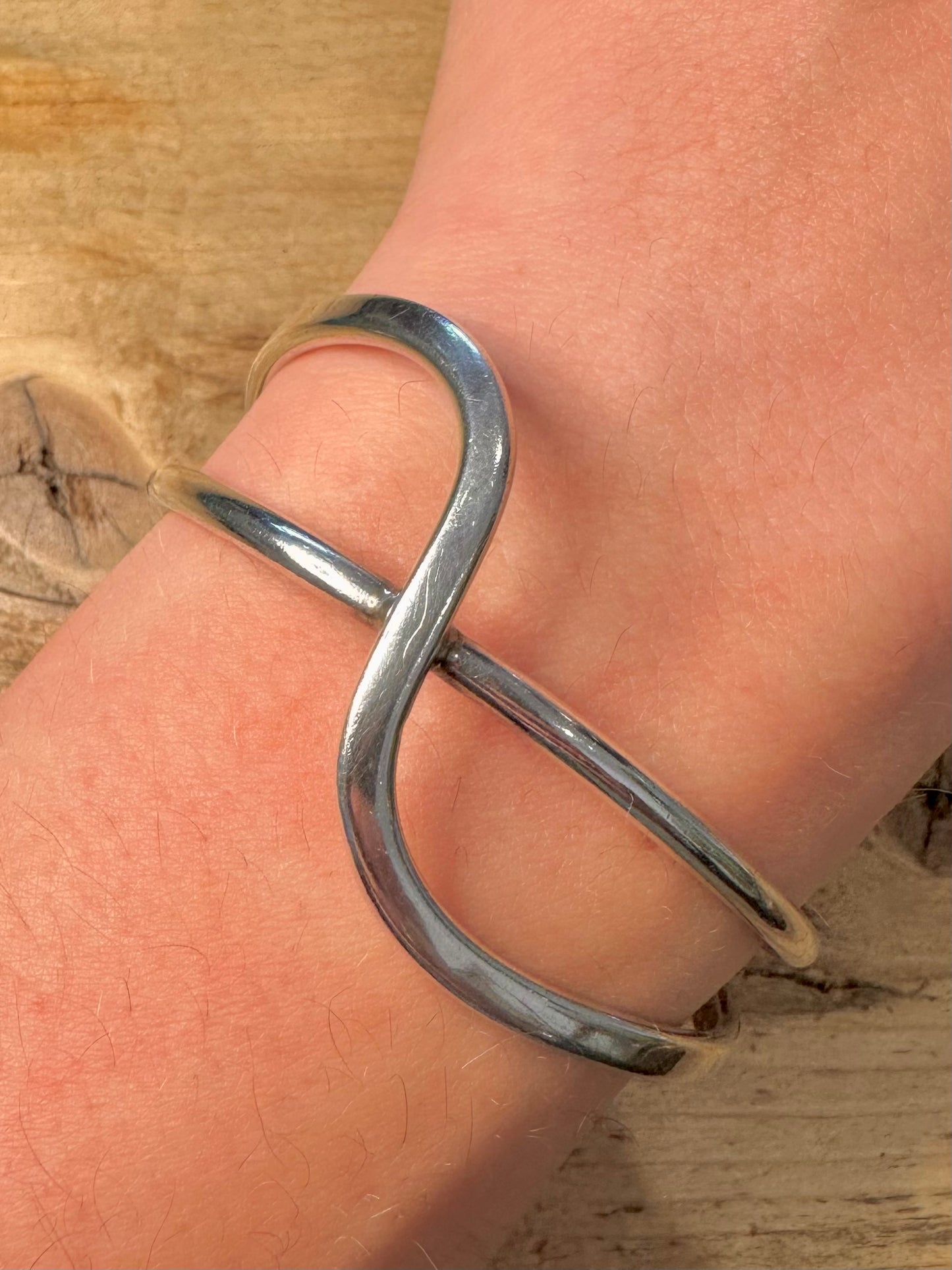 Abstract Overlapping Cuff 925 Silver Bangle