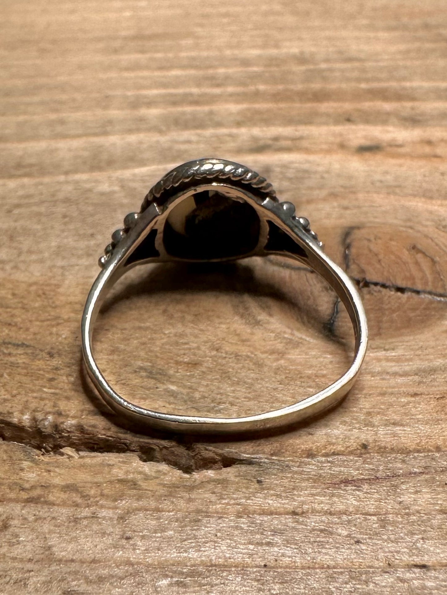 Vintage Ying and Yang 925 Silver Size Q Ring