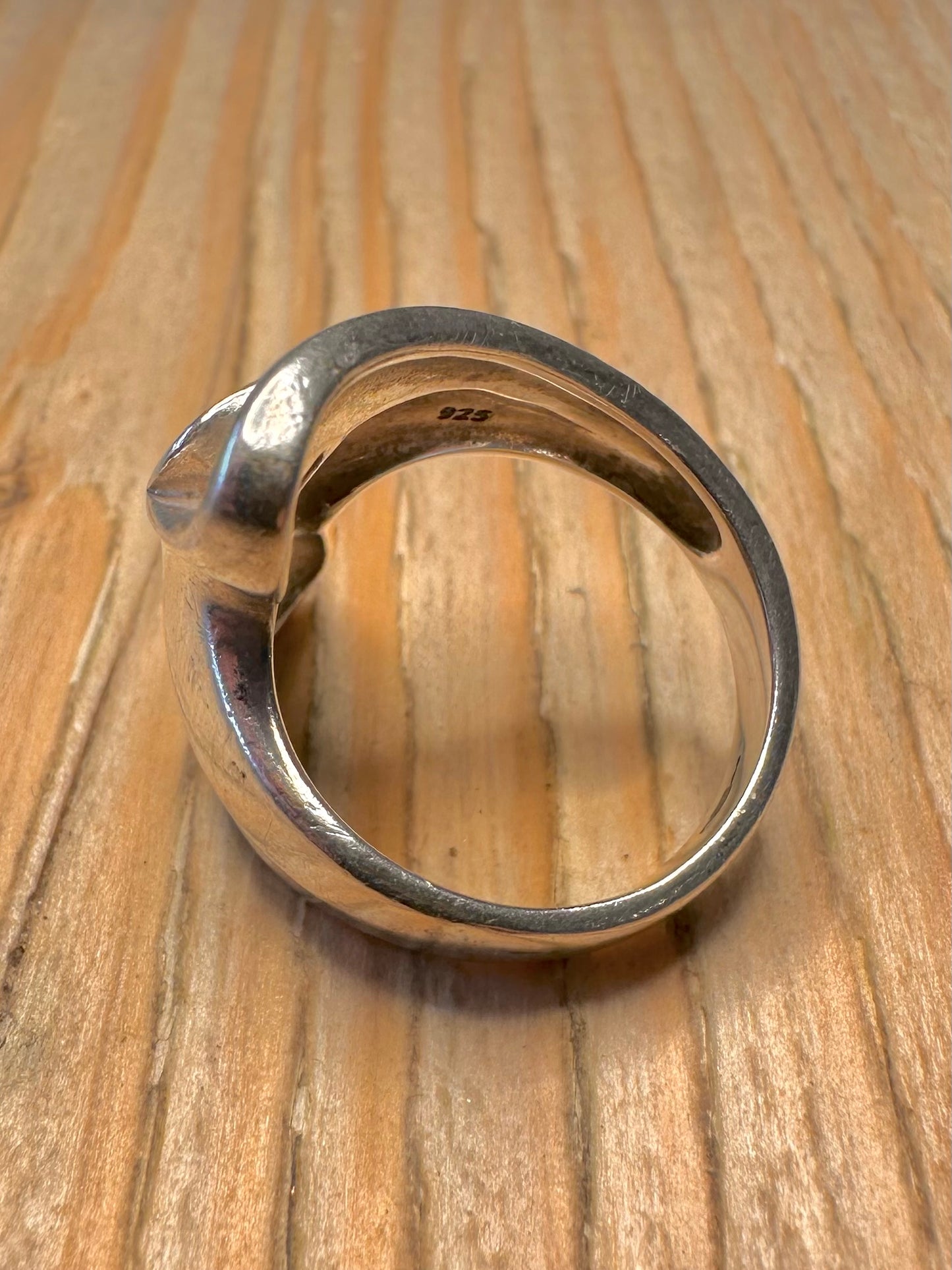 Abstract Wavy 925 Sterling Silver Size O Ring