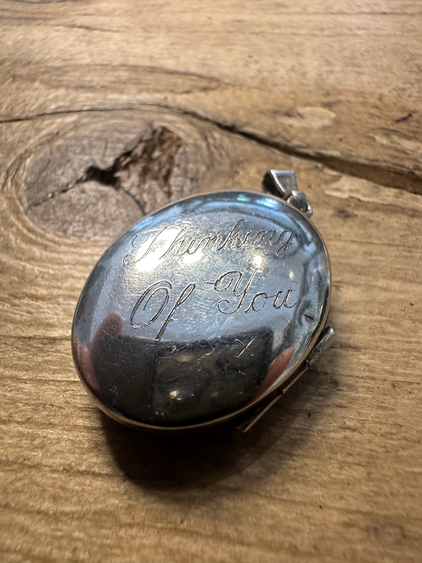 Vintage Engraved Oval Locket 925 Silver Pendant
