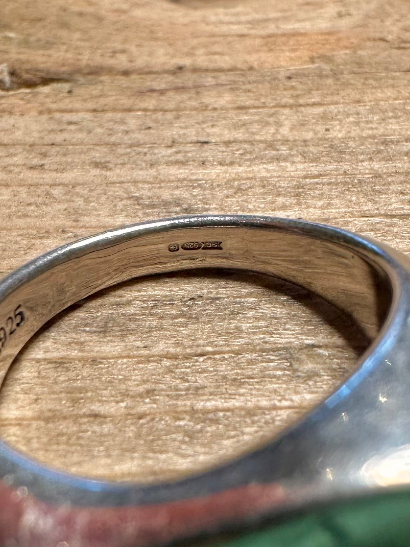 Abstract Blue Resin Wavy 925 Silver Size M Ring